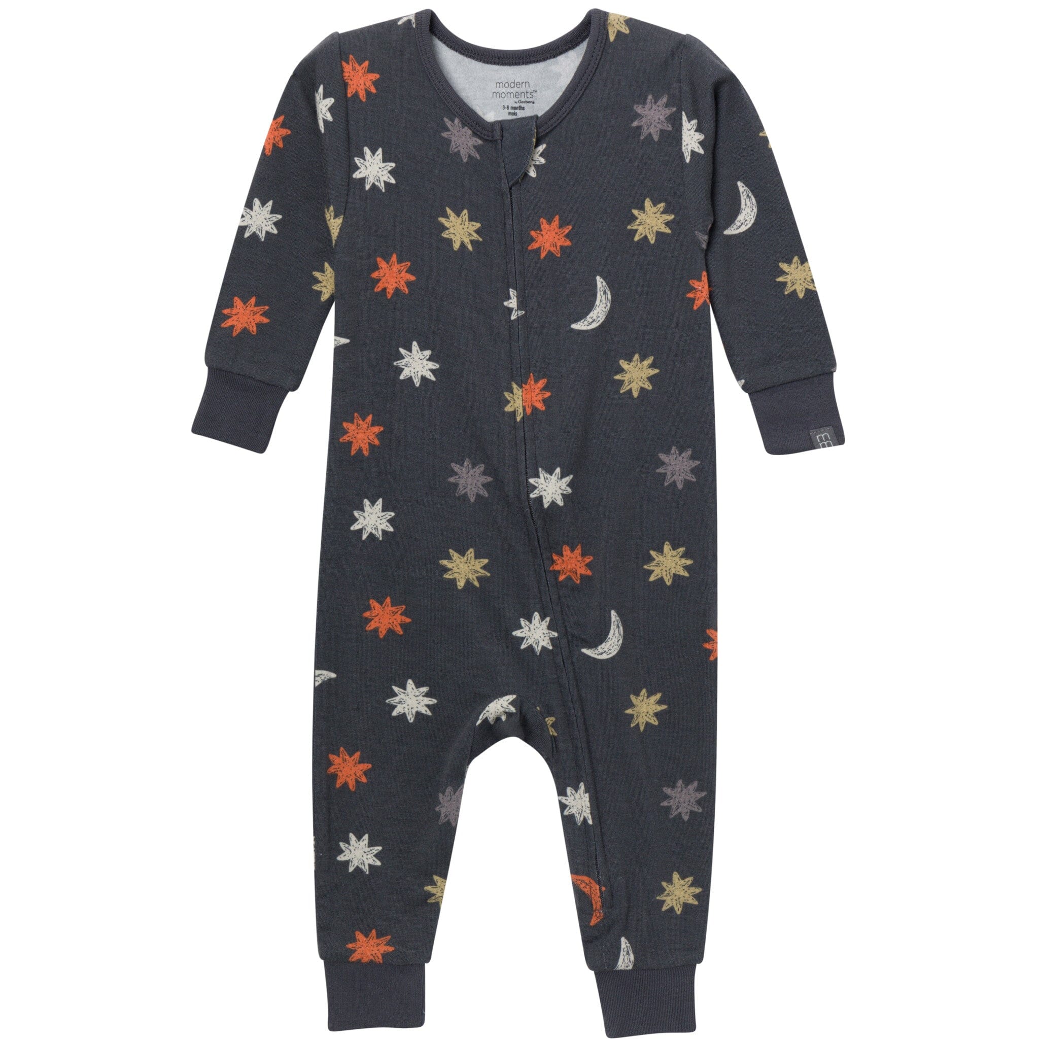 Neutral Stars & Moon Viscose Snug Fit Footless Pajamas