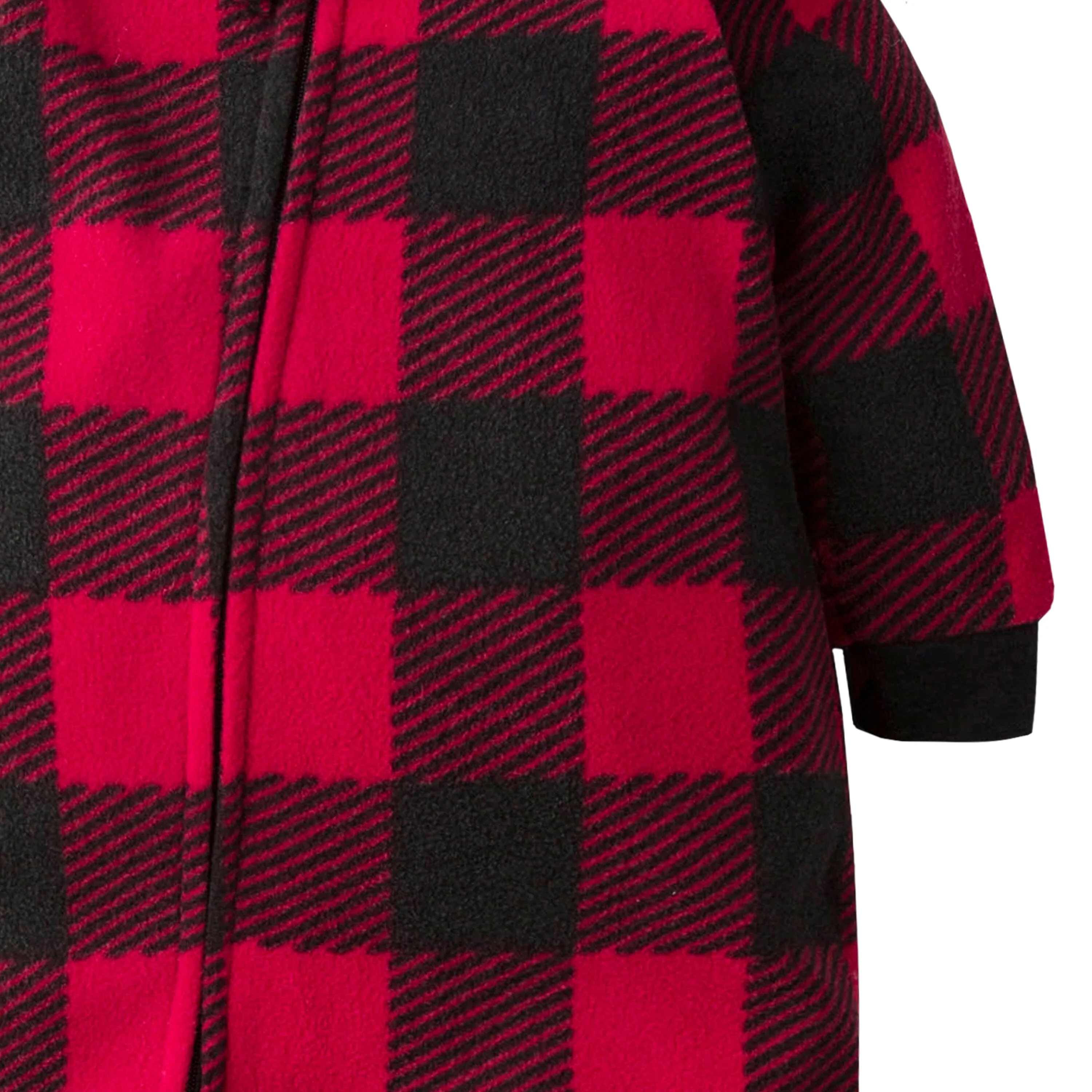 Toddler Neutral Buffalo Plaid Fleece Pajamas - Image 3