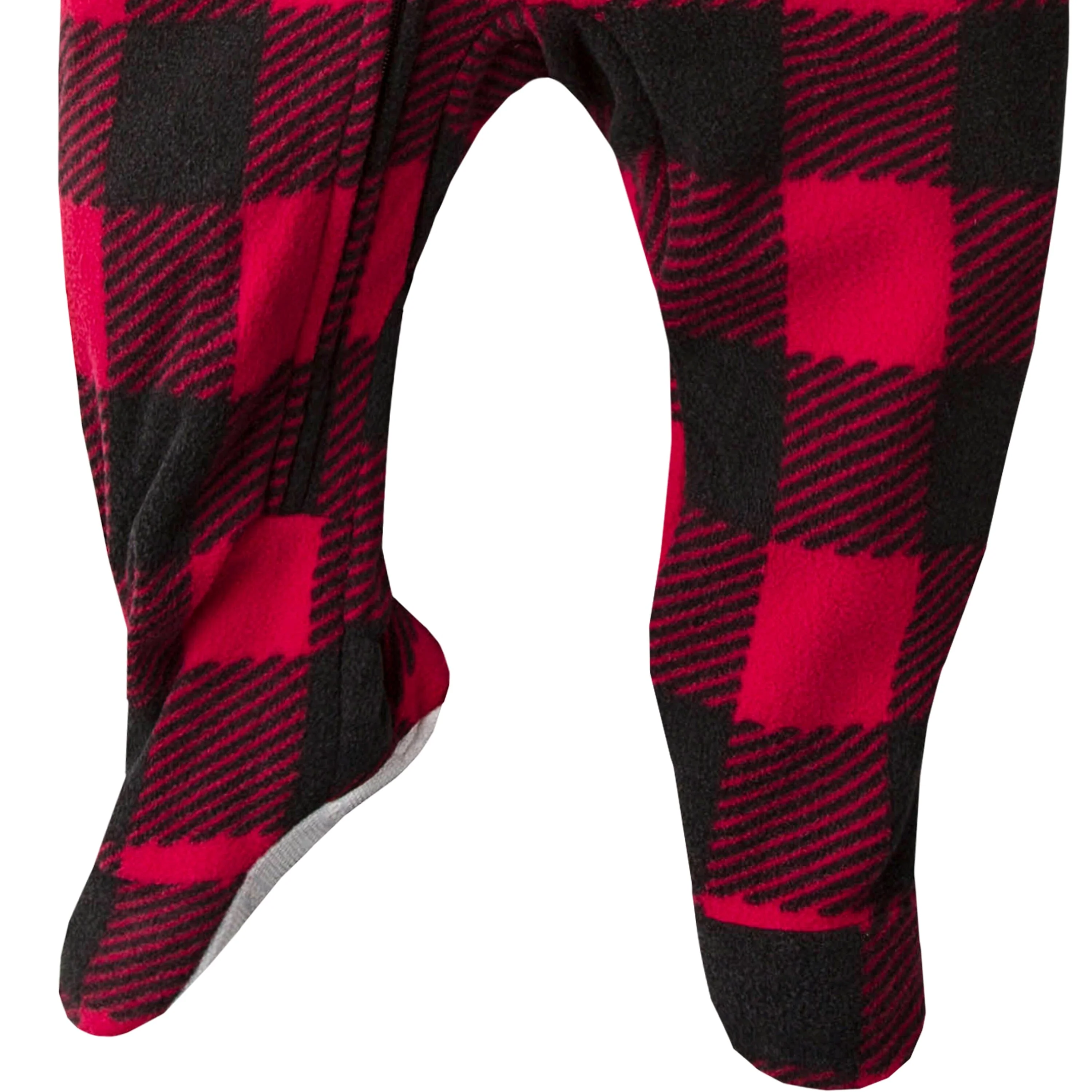 Toddler Neutral Buffalo Plaid Fleece Pajamas - Image 4