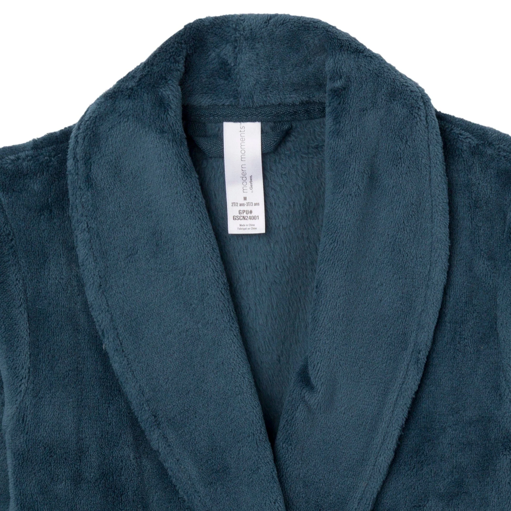 Embroidered Infant & Toddler Boys Navy Shawl Collar Robe - Image 5