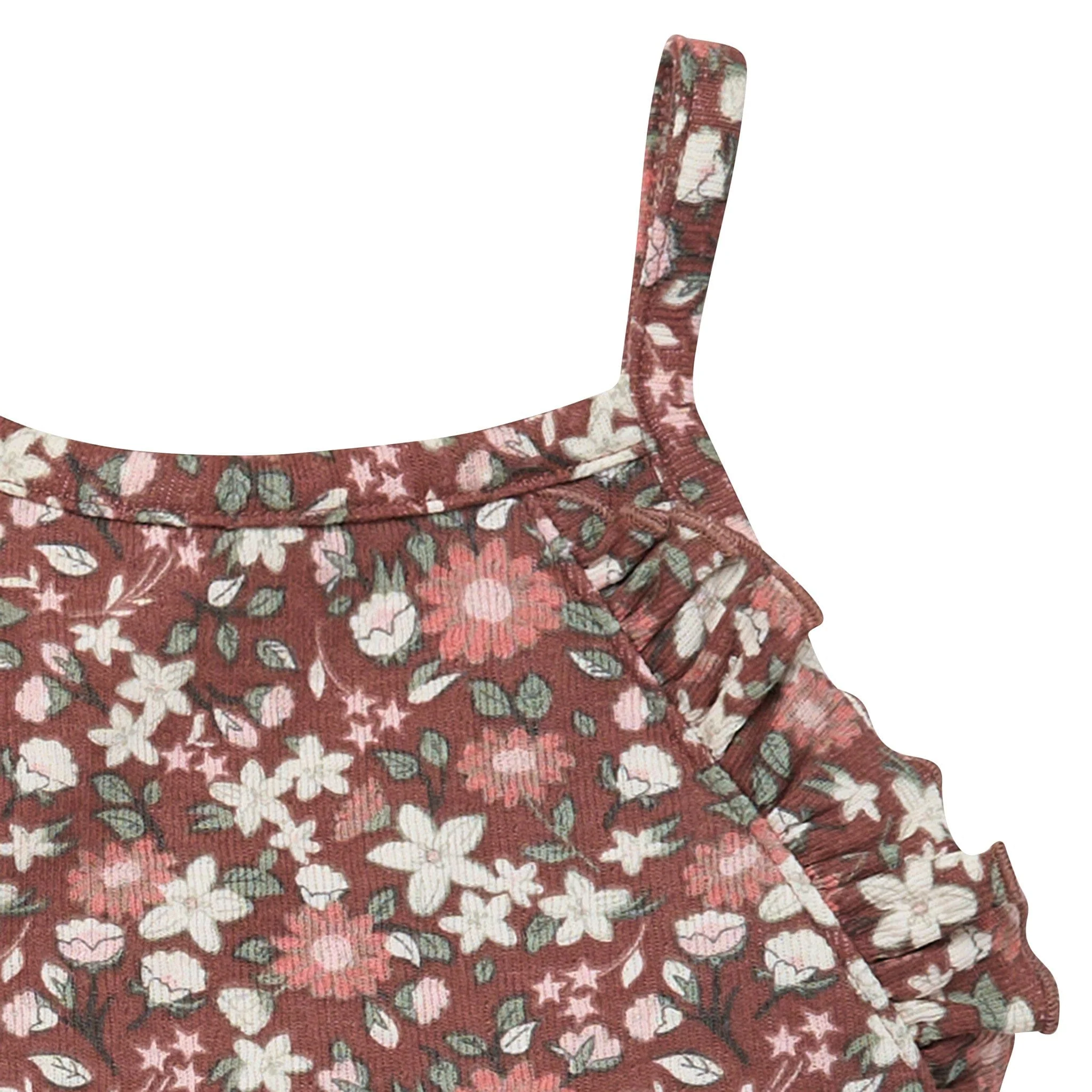 Infant & Toddler Girls Brown Star Floral Ruffle Romper - Image 6