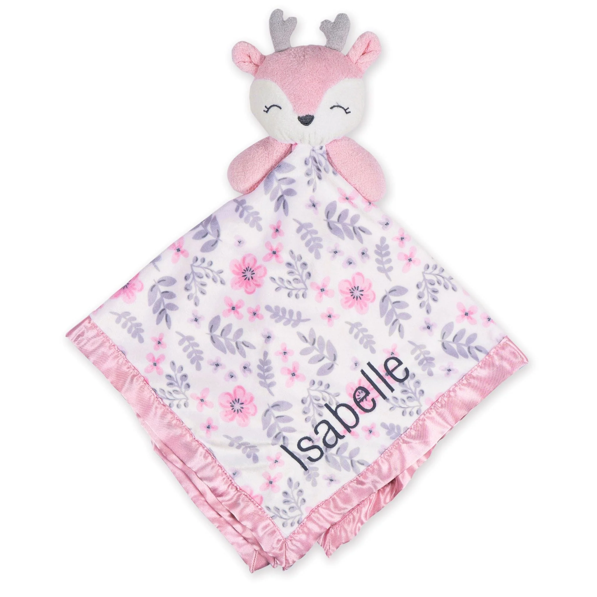 Embroidered Baby Girls Deer Oversized Security Blanket