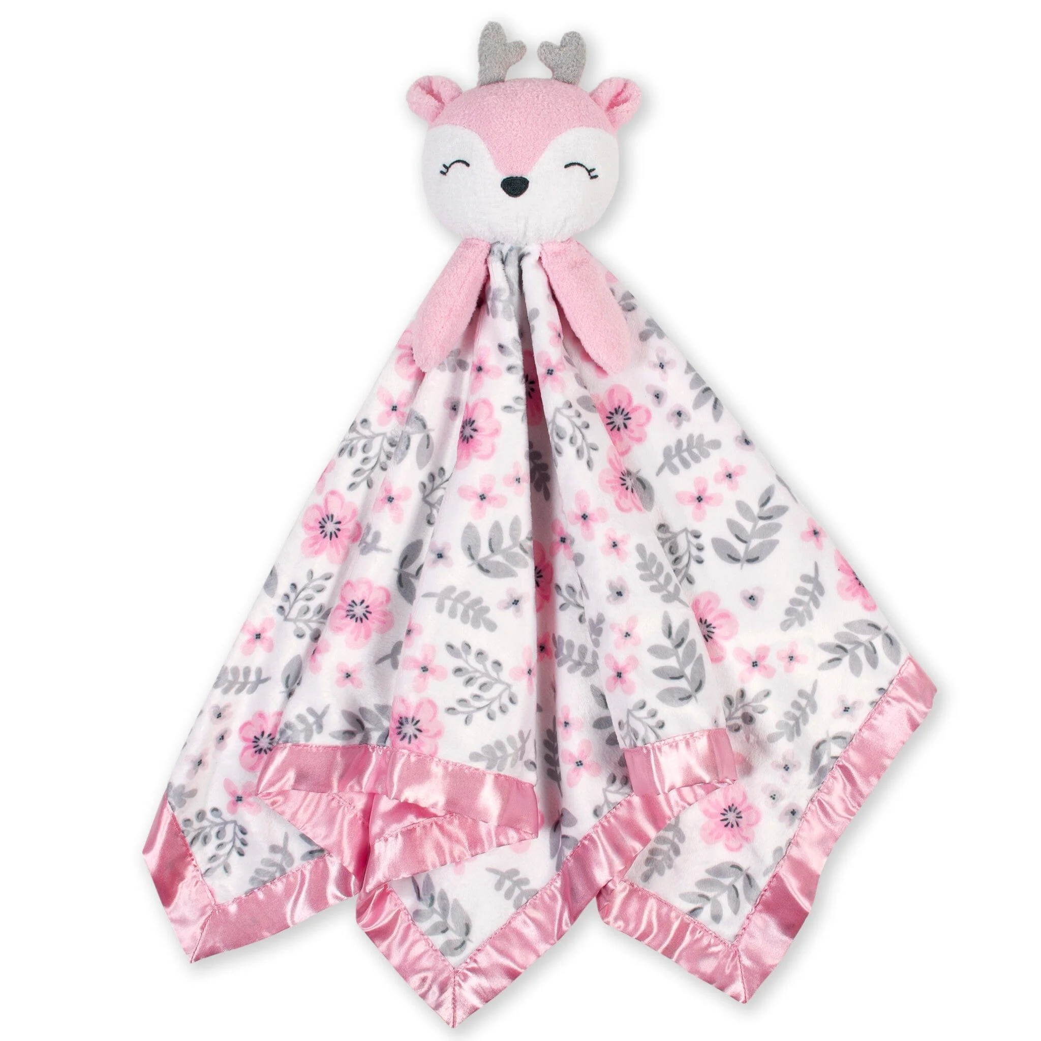 Embroidered Baby Girls Deer Oversized Security Blanket - Image 3