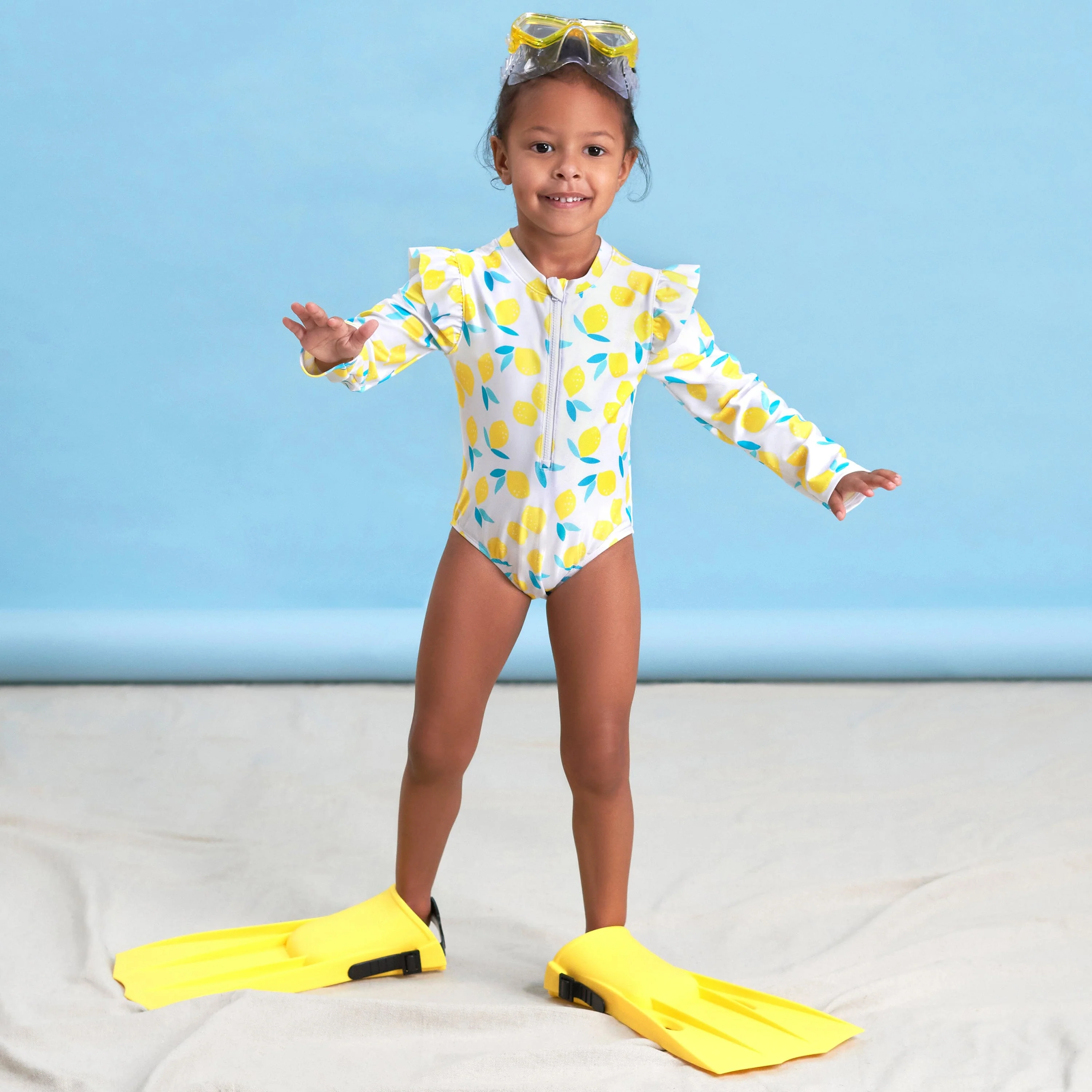 Baby & Toddler Girls UPF 50+ Lemon Squeeze Rash Guard - Image 3
