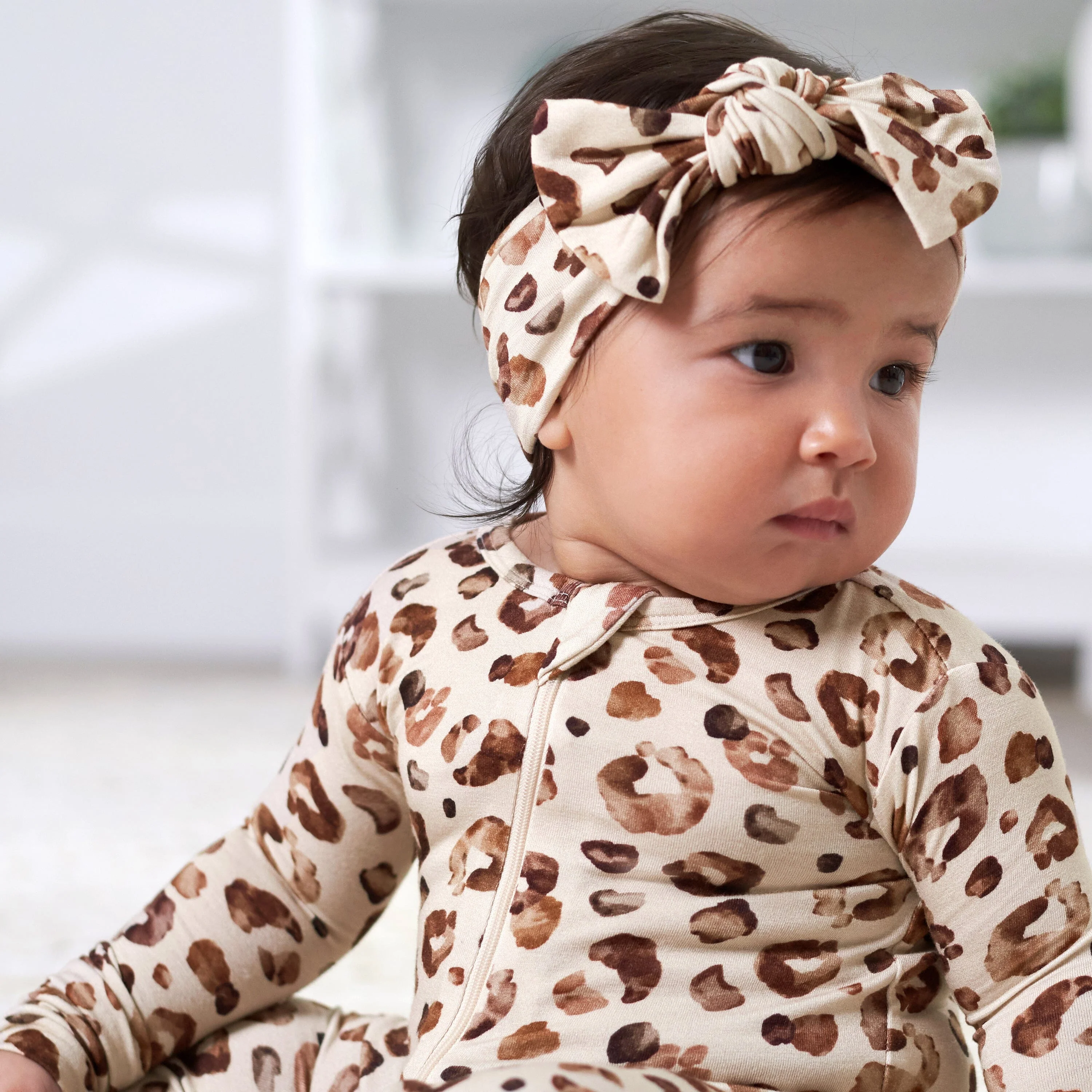 Girls Spotted Leopard Buttery Soft Viscose Made from Eucalyptus Headband - Image 2