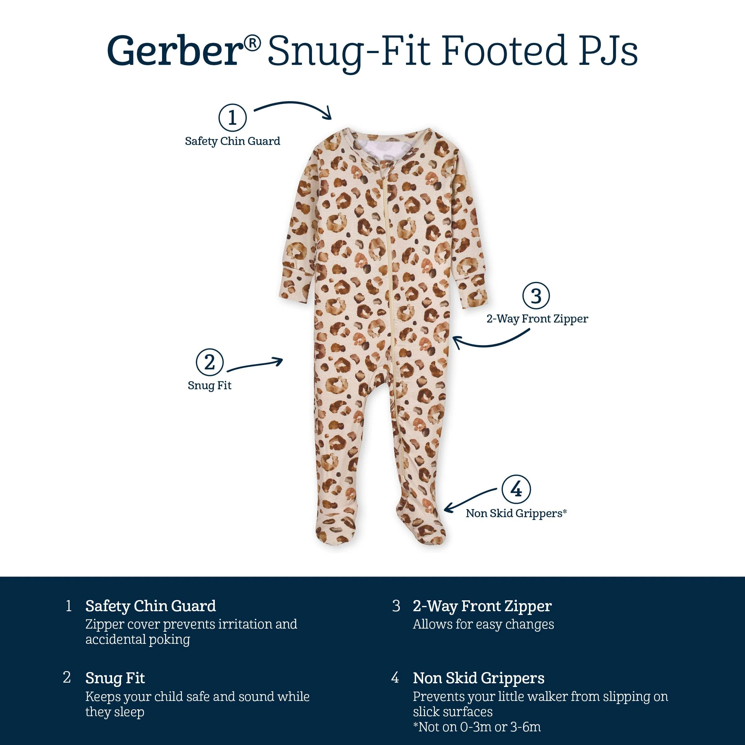Baby & Toddler Spotted Leopard Buttery Soft Viscose Made from Eucalyptus Snug Fit Footed Pajamas - Image 9