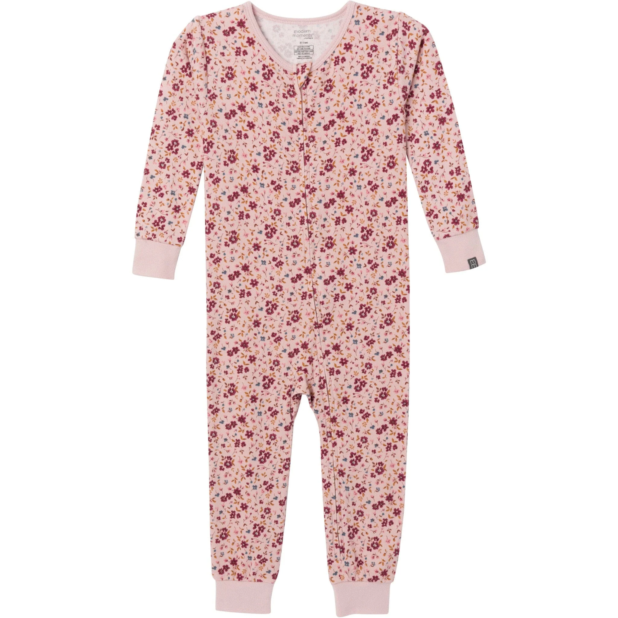 Baby & Toddler Girls Light Rose Floral Snug Fit Footless Pajamas