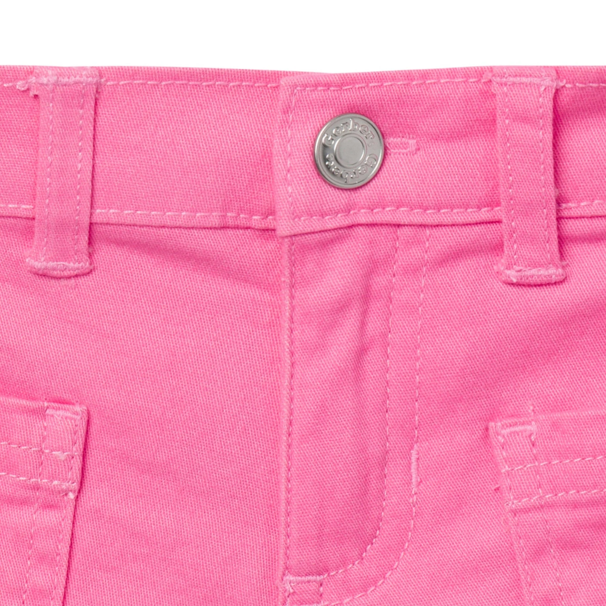 Baby & Toddler Girls Pink Twill Shorts - Image 3