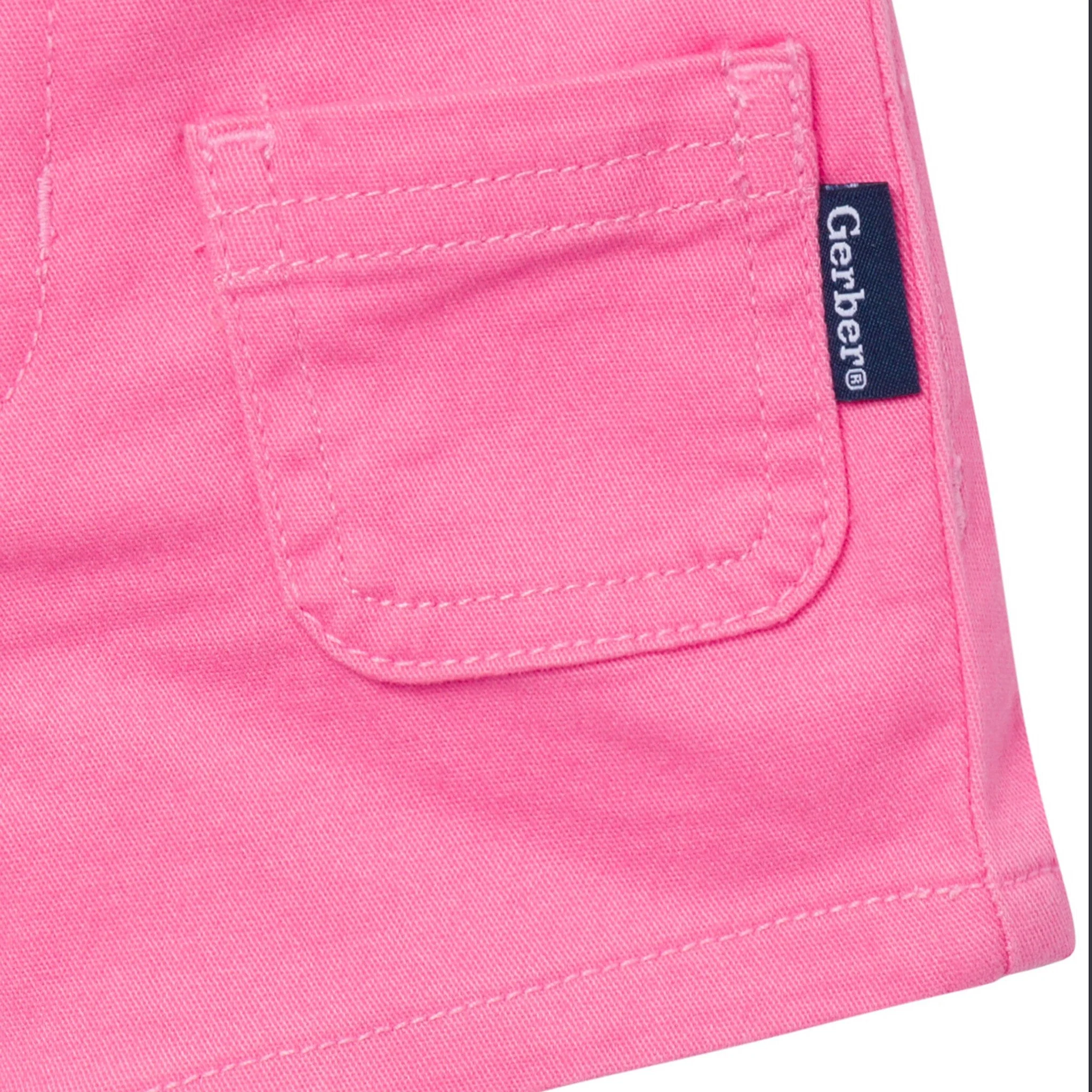Baby & Toddler Girls Pink Twill Shorts - Image 7