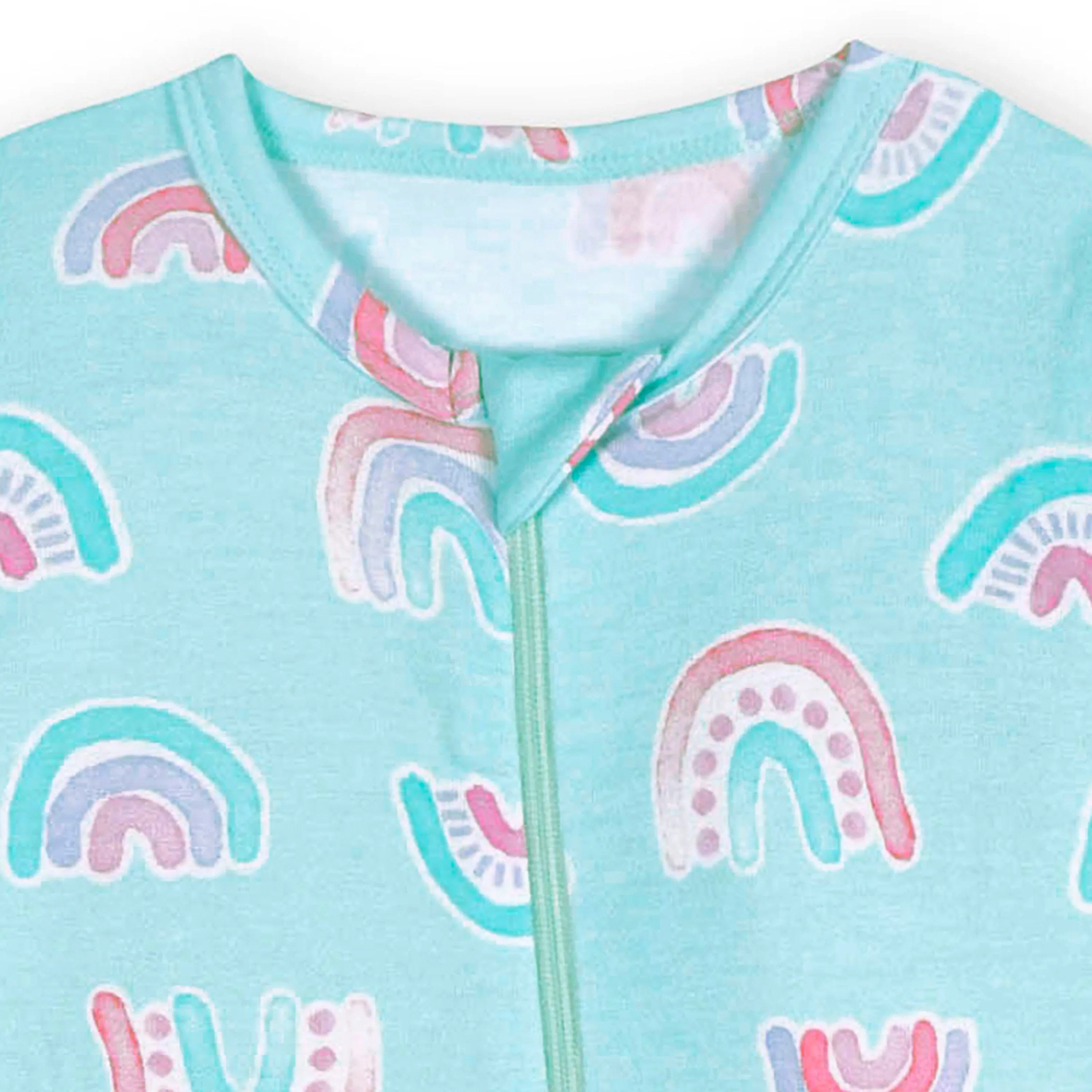 Baby & Toddler Rainbow Sky Buttery Soft Viscose Made from Eucalyptus Snug Fit Footed Pajamas - Image 4