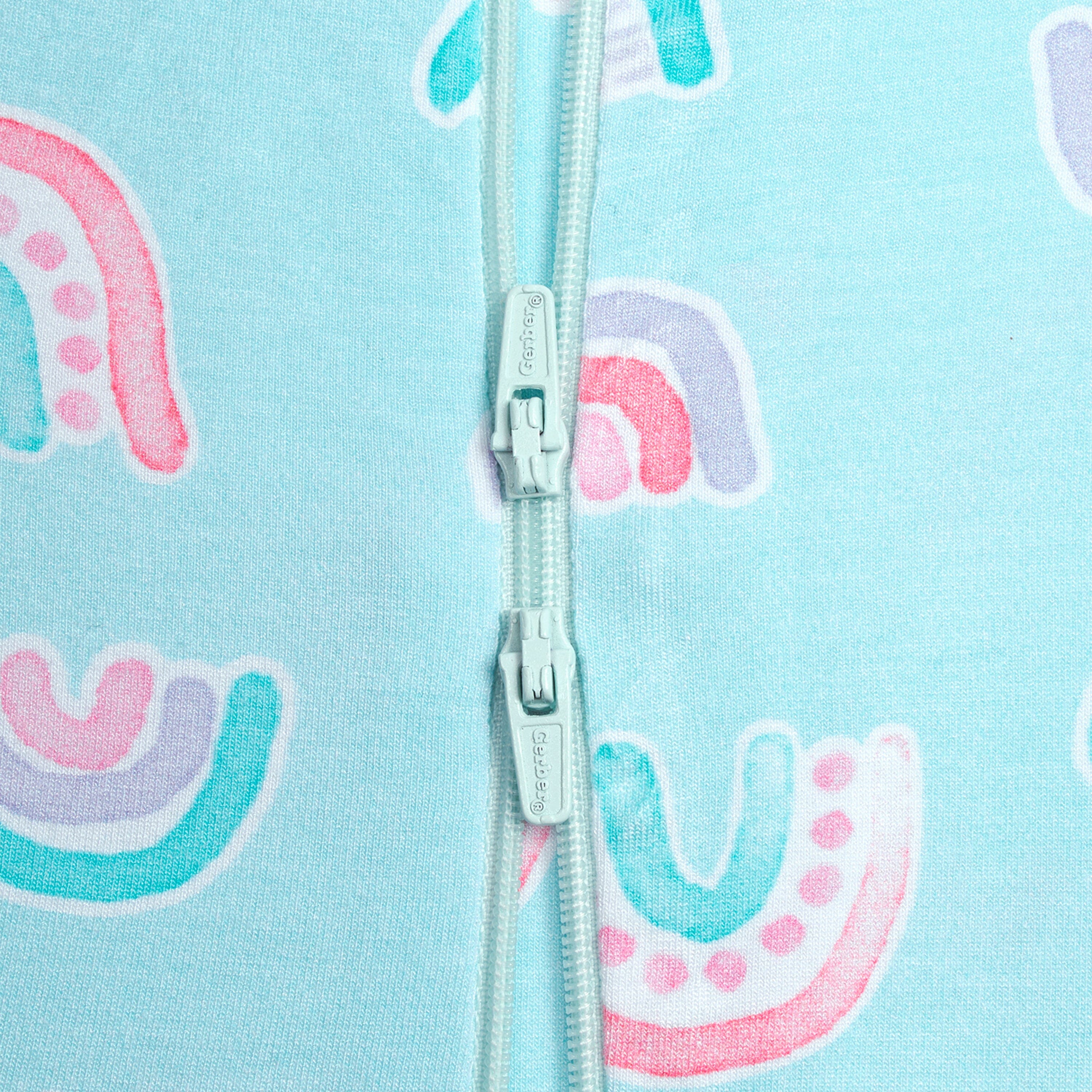 Baby & Toddler Rainbow Sky Buttery Soft Viscose Made from Eucalyptus Snug Fit Footed Pajamas - Image 5