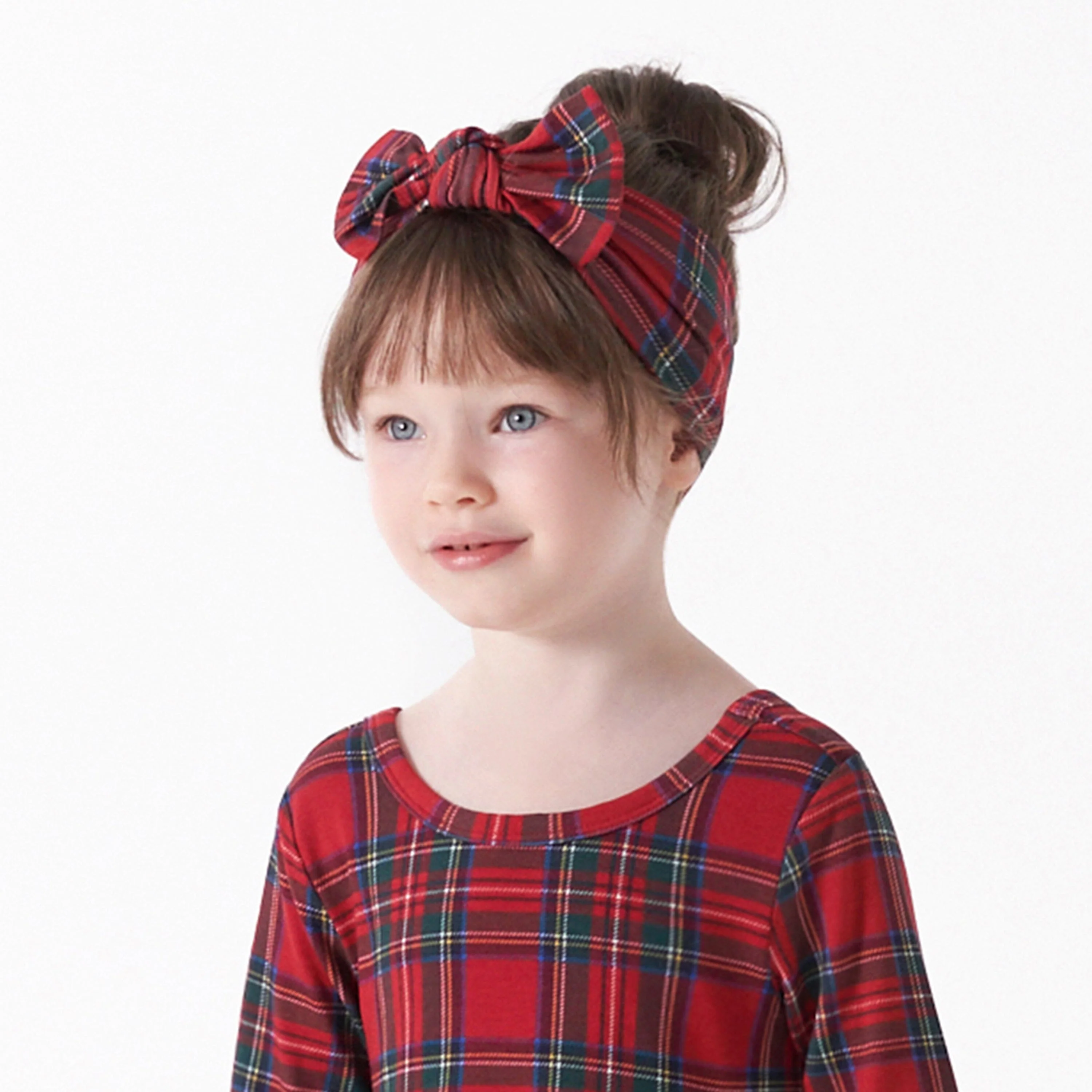 Girls Plaid About You Buttery Soft Viscose Made from Eucalyptus Holiday Headband - Image 2