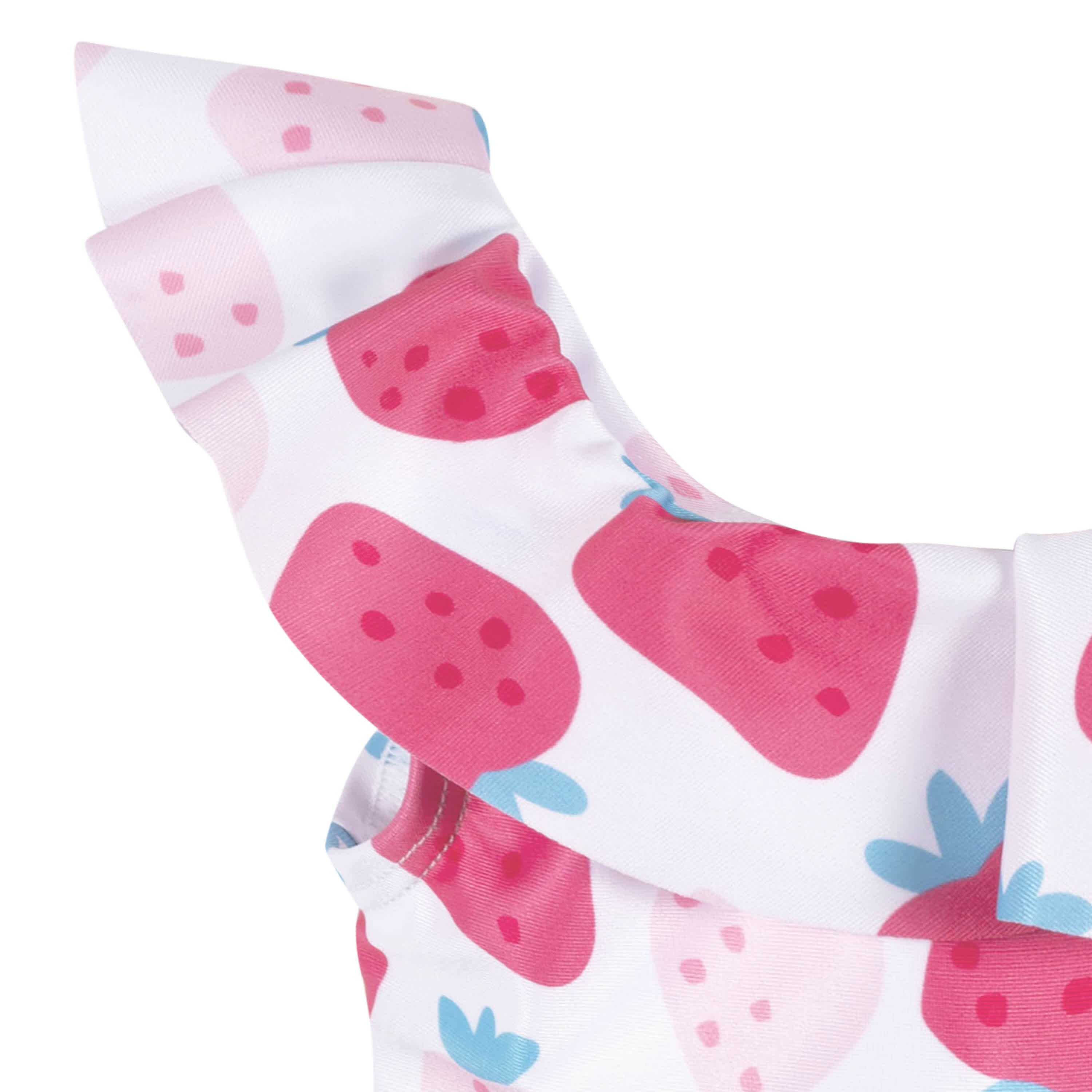 Baby & Toddler Girls UPF 50+ Strawberry One-Piece Swimsuit With Ruffle - Image 4