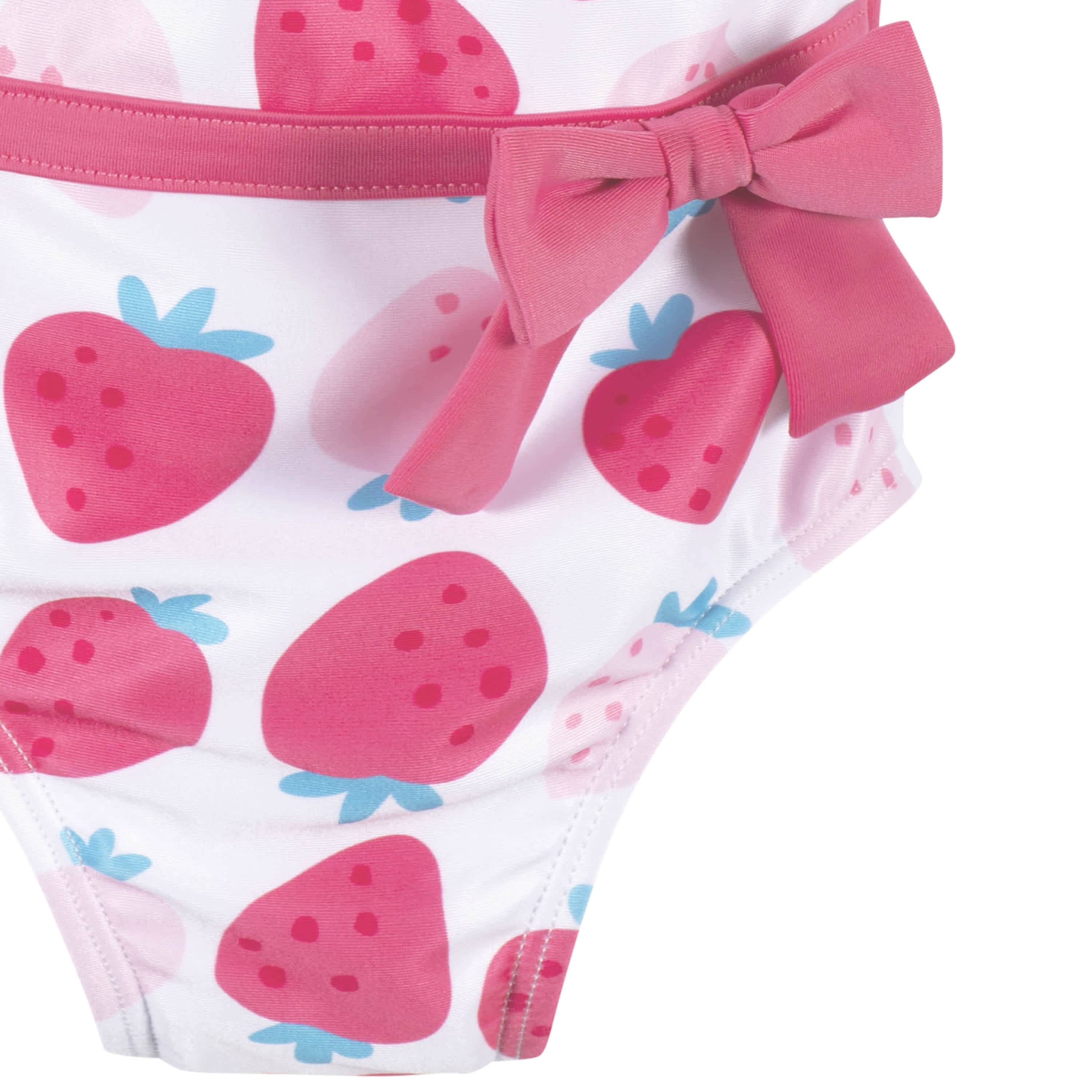 Baby & Toddler Girls UPF 50+ Strawberry One-Piece Swimsuit With Ruffle - Image 5