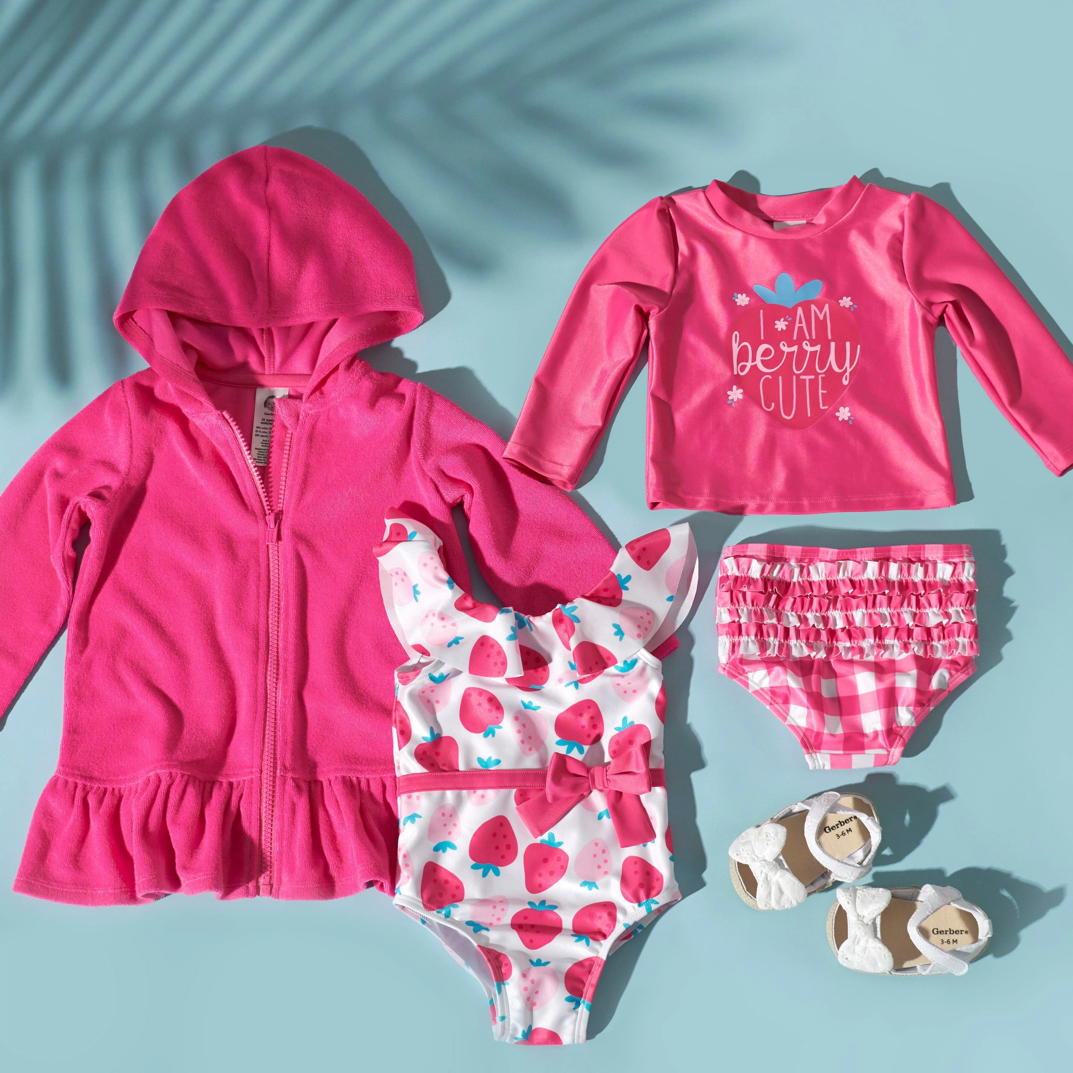 Baby & Toddler Girls UPF 50+ Strawberry One-Piece Swimsuit With Ruffle - Image 6