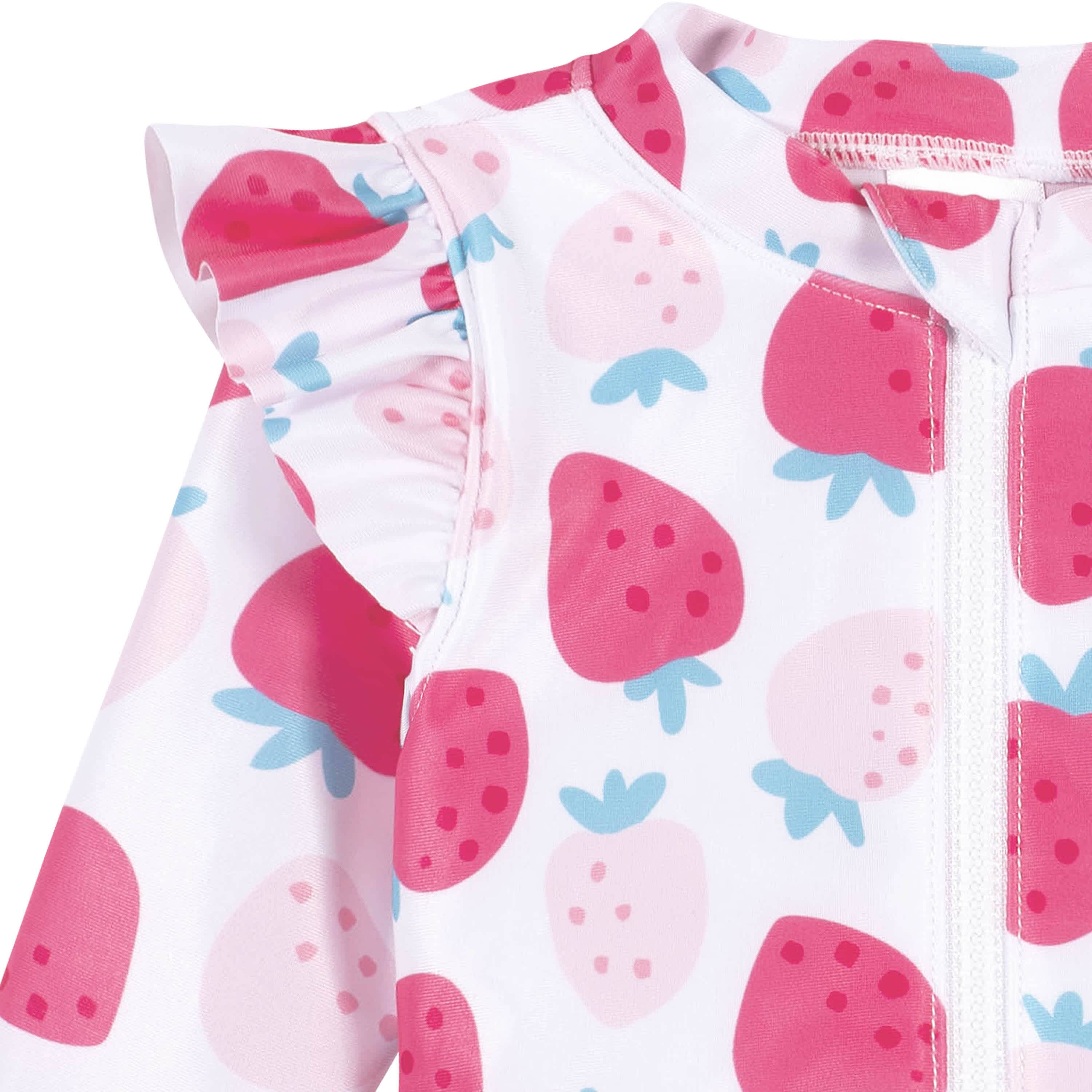 Baby & Toddler Girls UPF 50+ Strawberry Rash Guard - Image 2