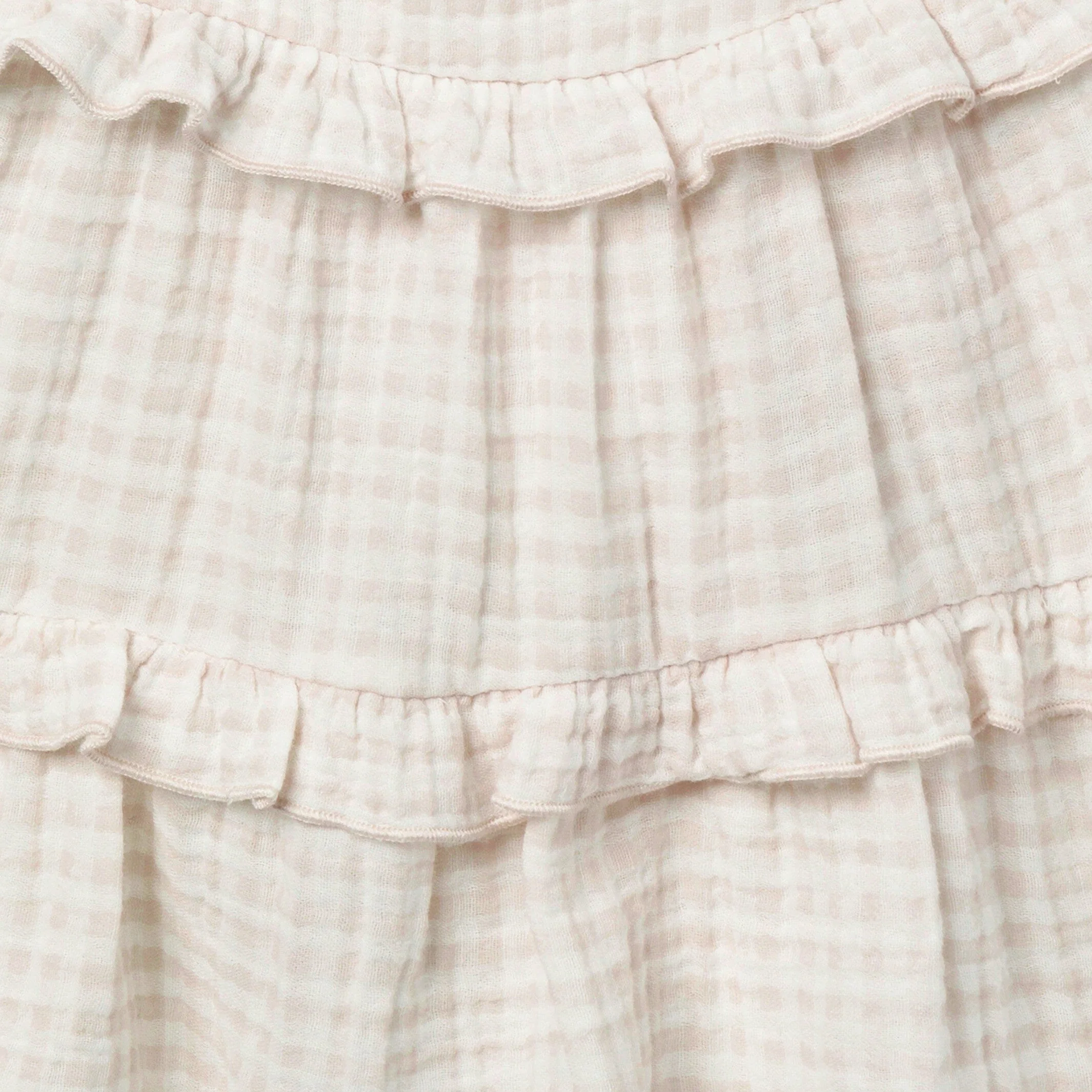 Infant & Toddler Girls Tan Gingham Gauze Dress - Image 5