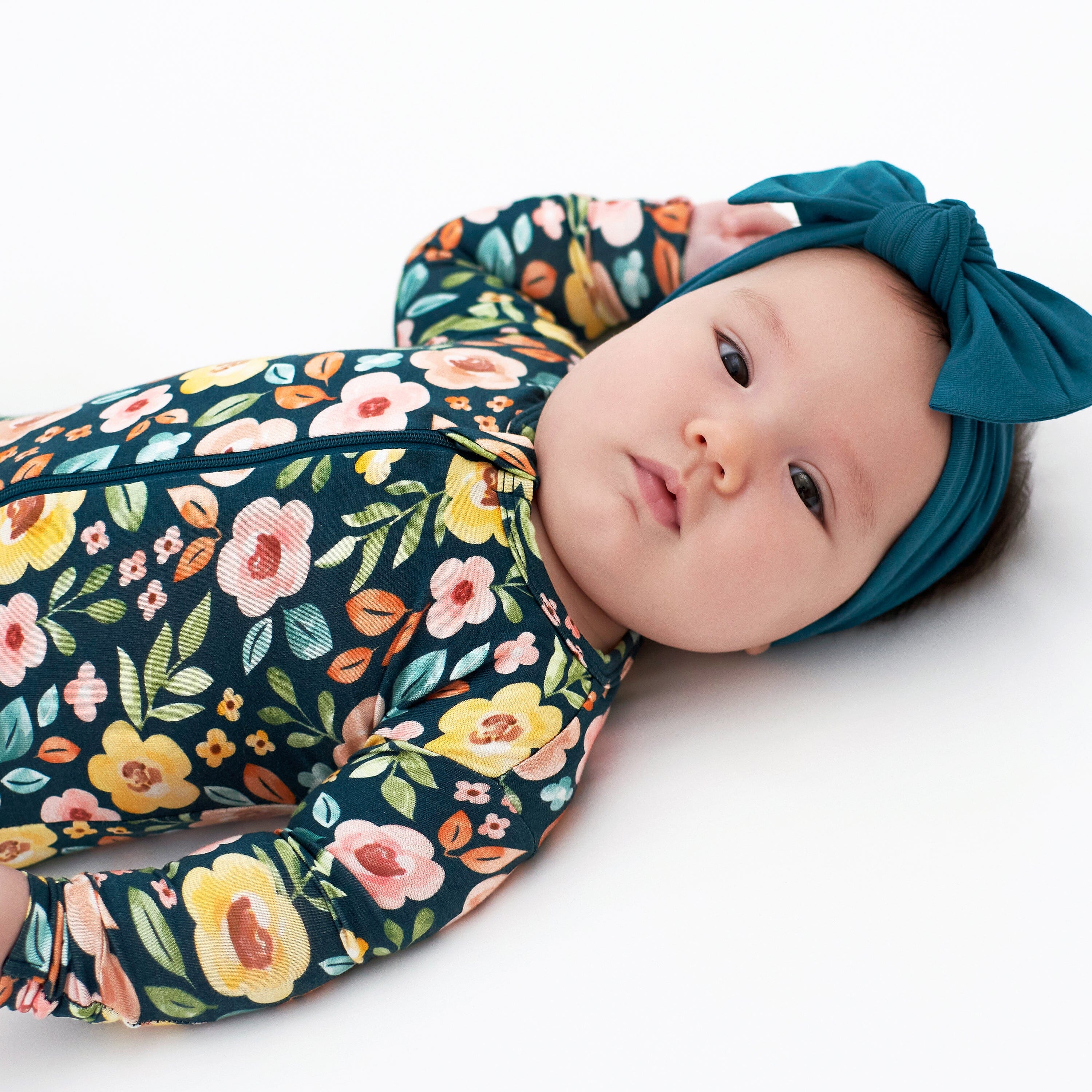 Girls Ocean Teal Buttery Soft Viscose Made from Eucalyptus Headband - Image 3
