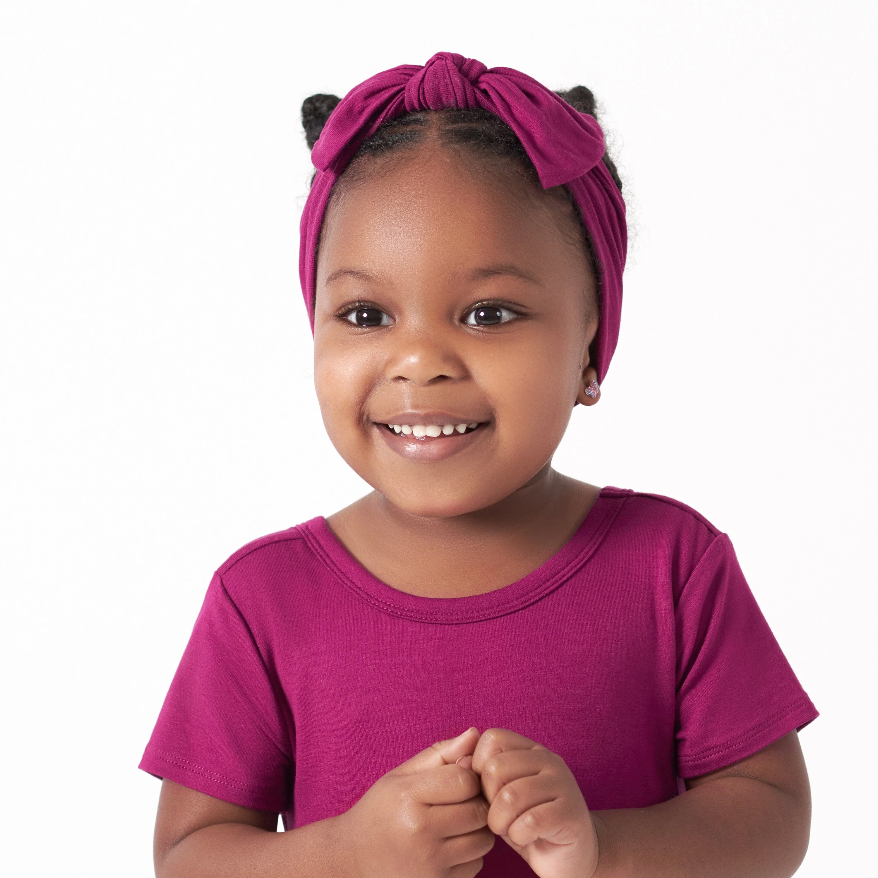 Girls Raspberry Buttery Soft Viscose Made from Eucalyptus Headband - Image 3