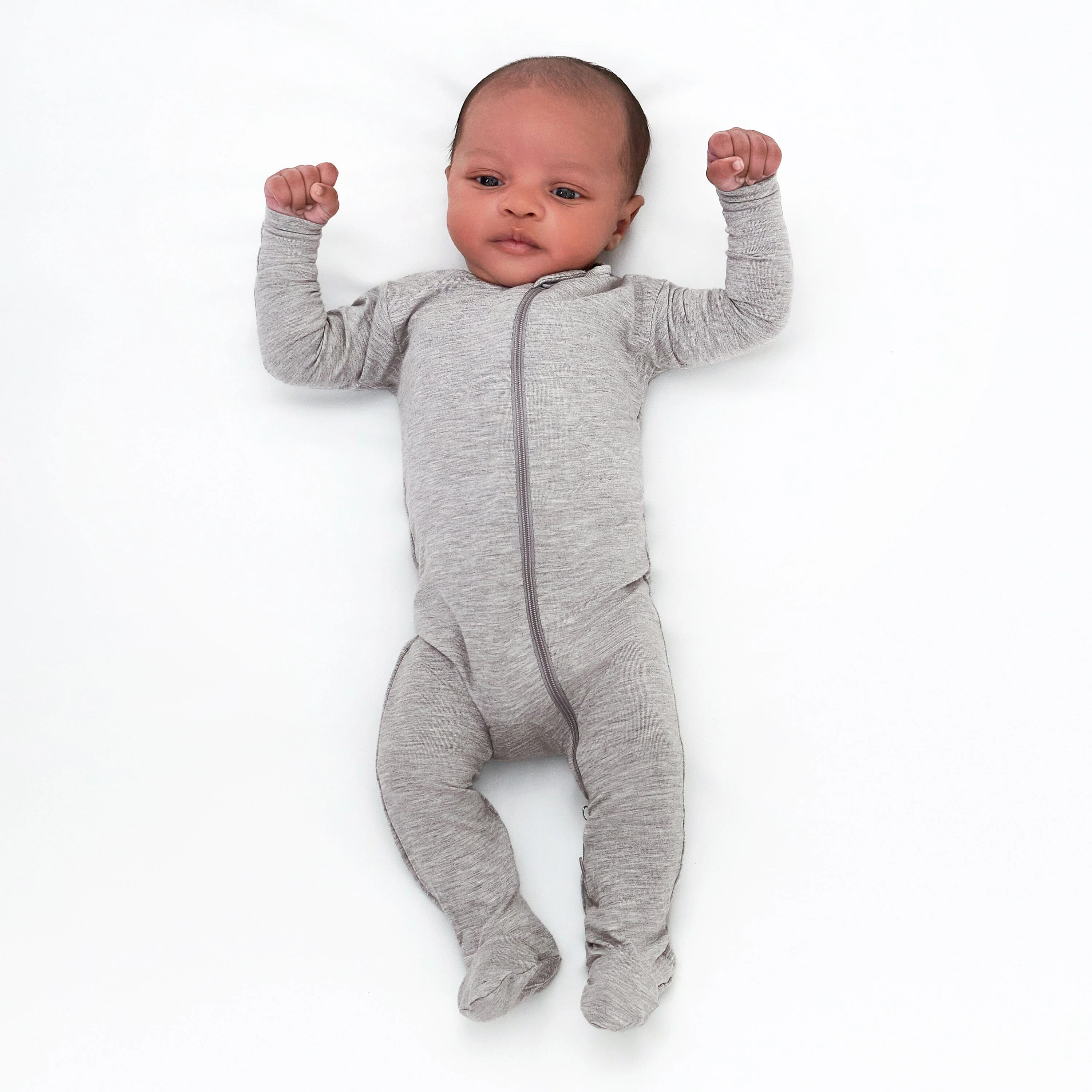 Baby & Toddler Glacier Gray Buttery Soft Viscose Made from Eucalyptus Snug Fit Footed Pajamas - Image 3