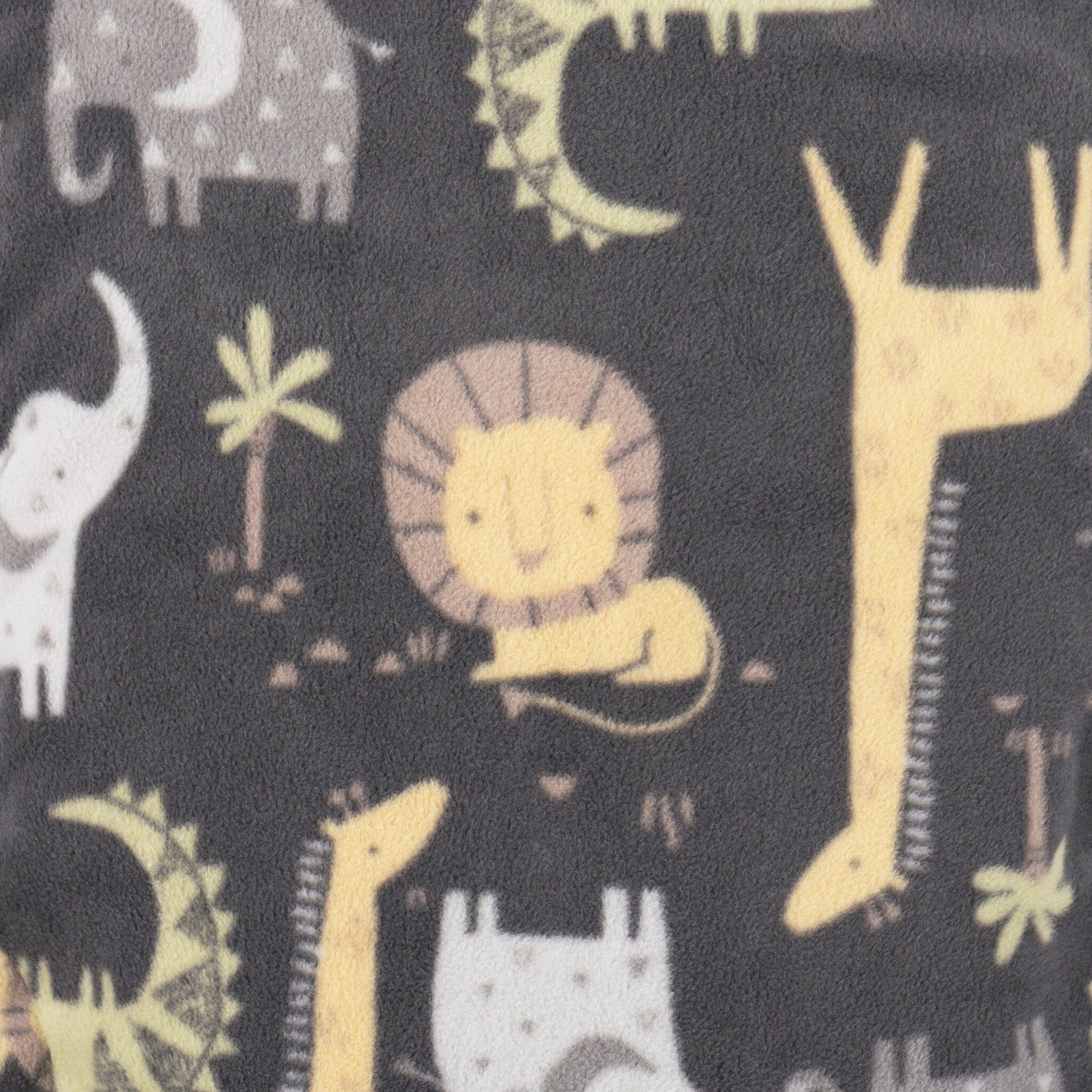 Baby & Toddler Neutral Safari Animals Footed Fleece Pajamas - Image 2
