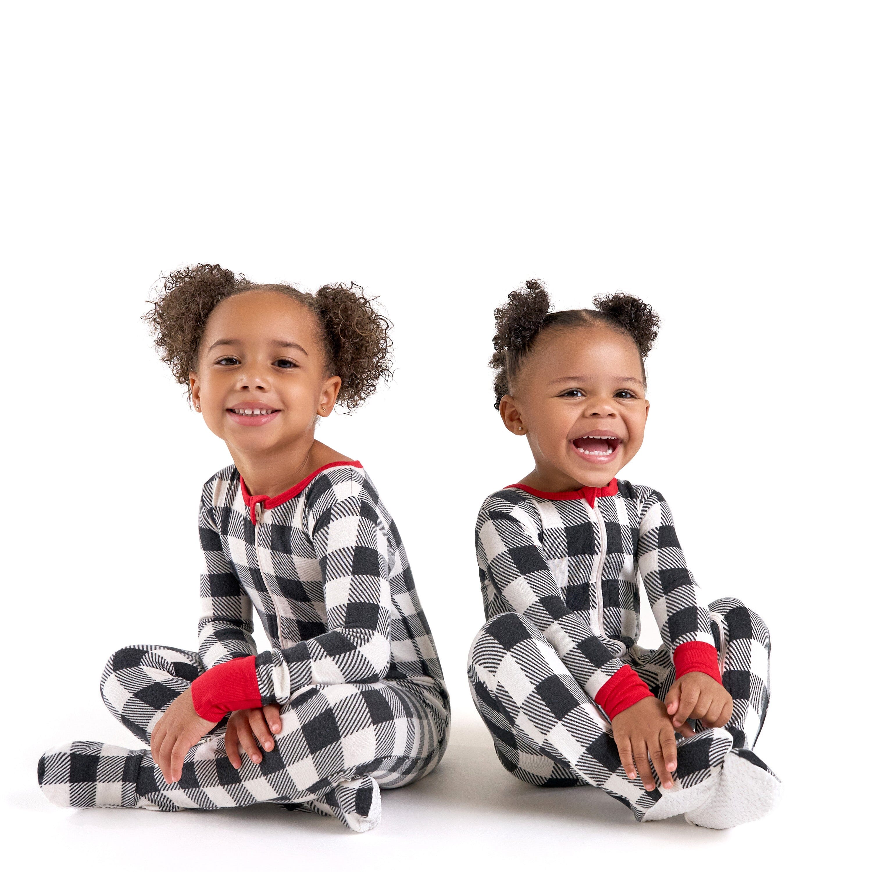 Baby & Toddler Neutral Buffalo Plaid Hacci Snug Fit Footed Pajamas - Image 4
