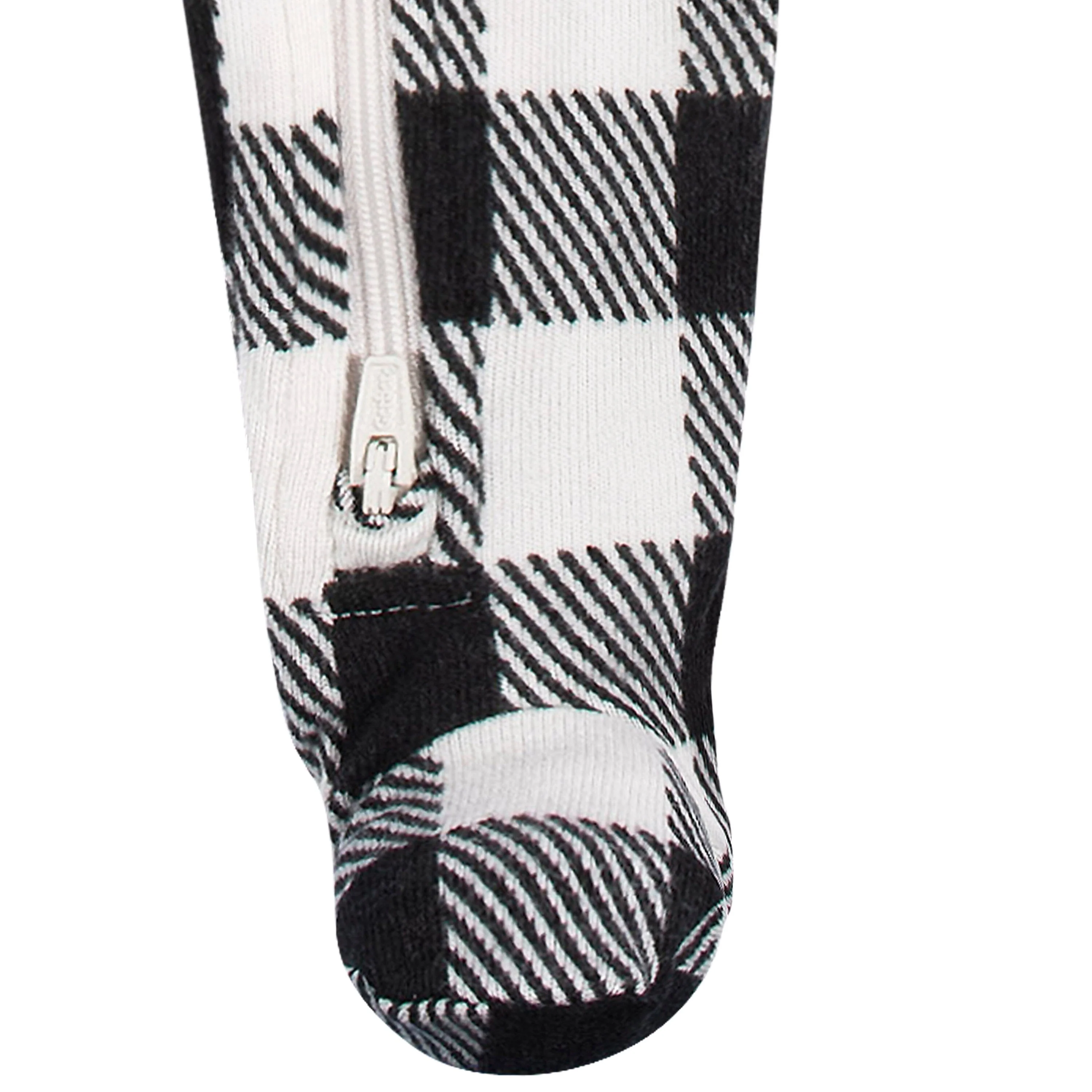 Baby & Toddler Neutral Buffalo Plaid Hacci Snug Fit Footed Pajamas - Image 9