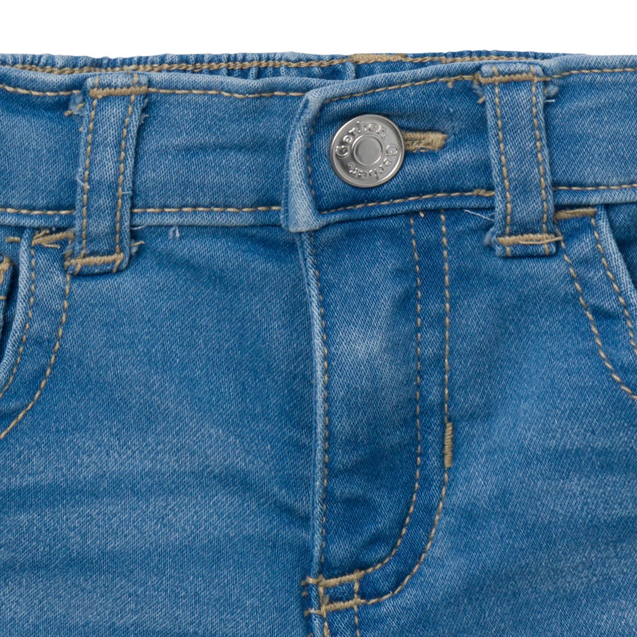 Baby & Toddler Neutral Light Wash Cuffed Denim Shorts - Image 5