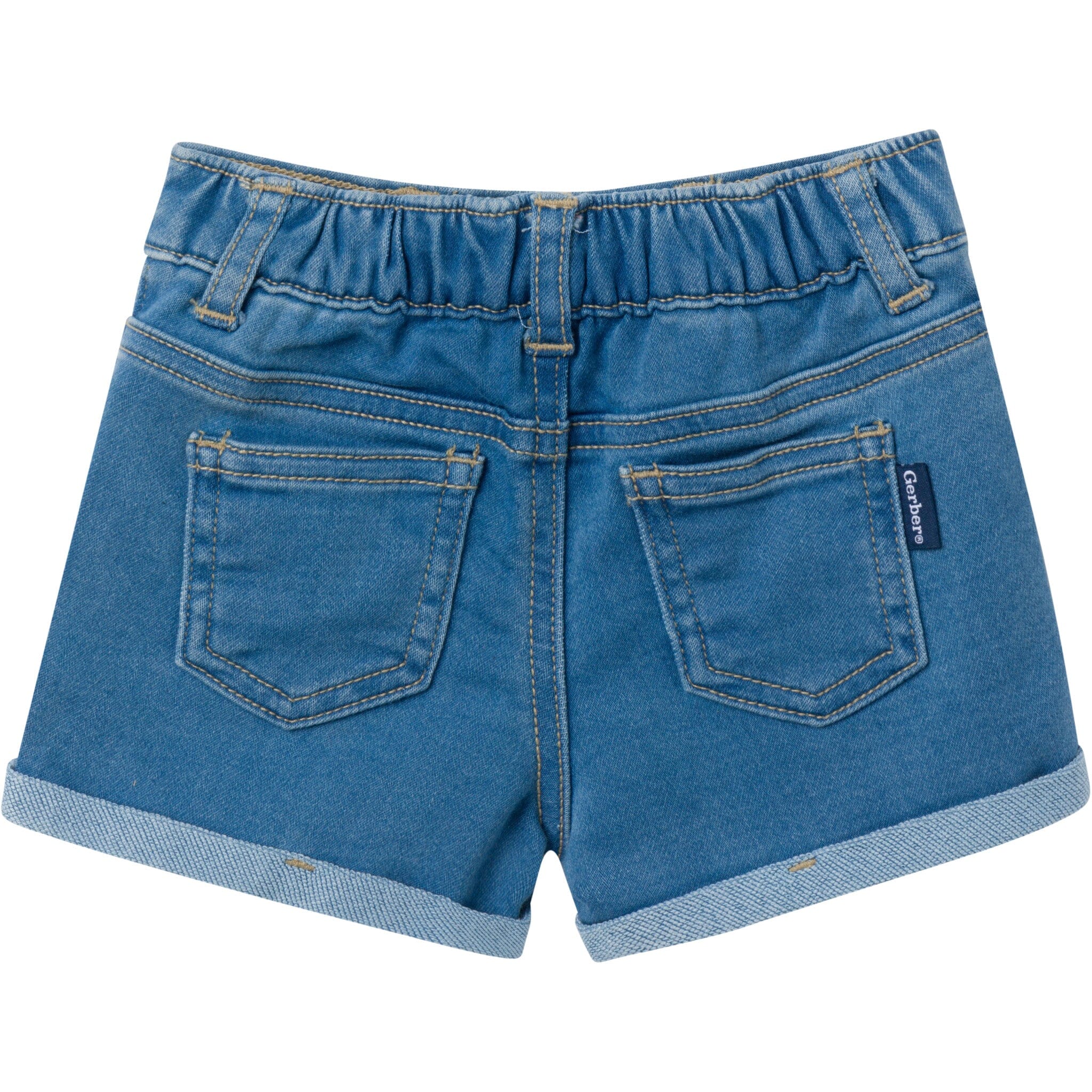 Baby & Toddler Neutral Light Wash Cuffed Denim Shorts - Image 7