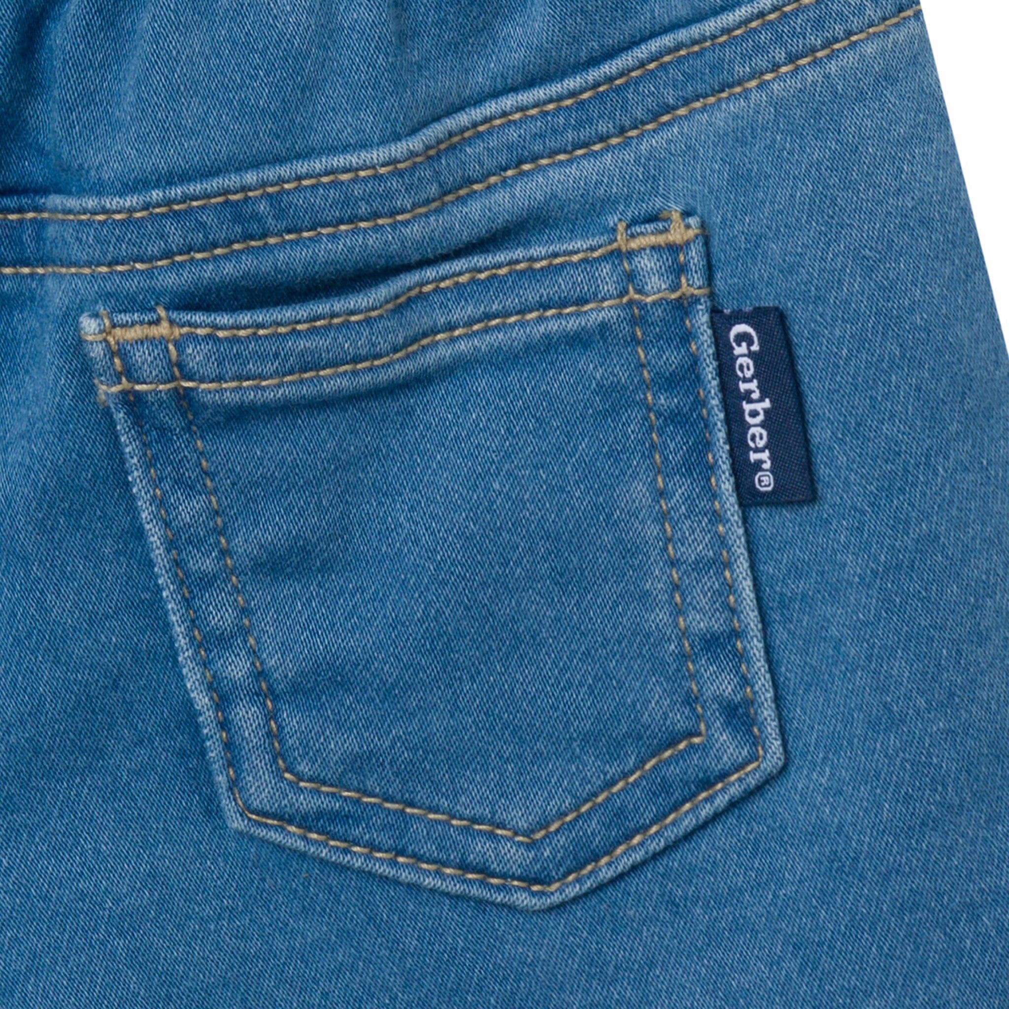 Baby & Toddler Neutral Light Wash Cuffed Denim Shorts - Image 8