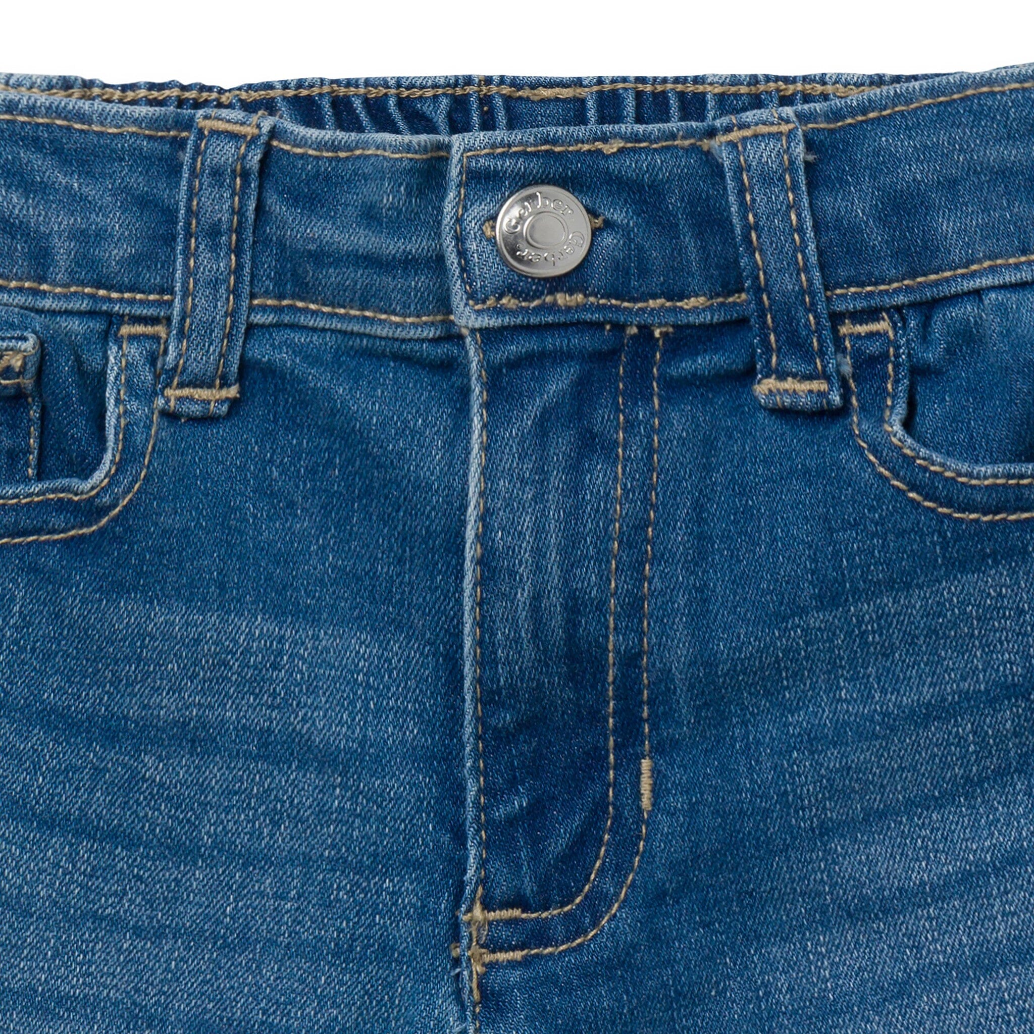 Baby & Toddler Neutral Light Wash Denim Shorts - Image 3