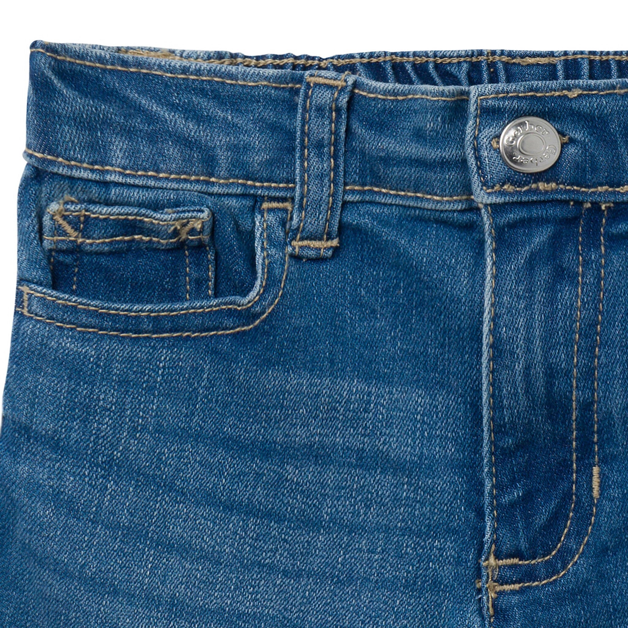 Baby & Toddler Neutral Light Wash Denim Shorts - Image 4