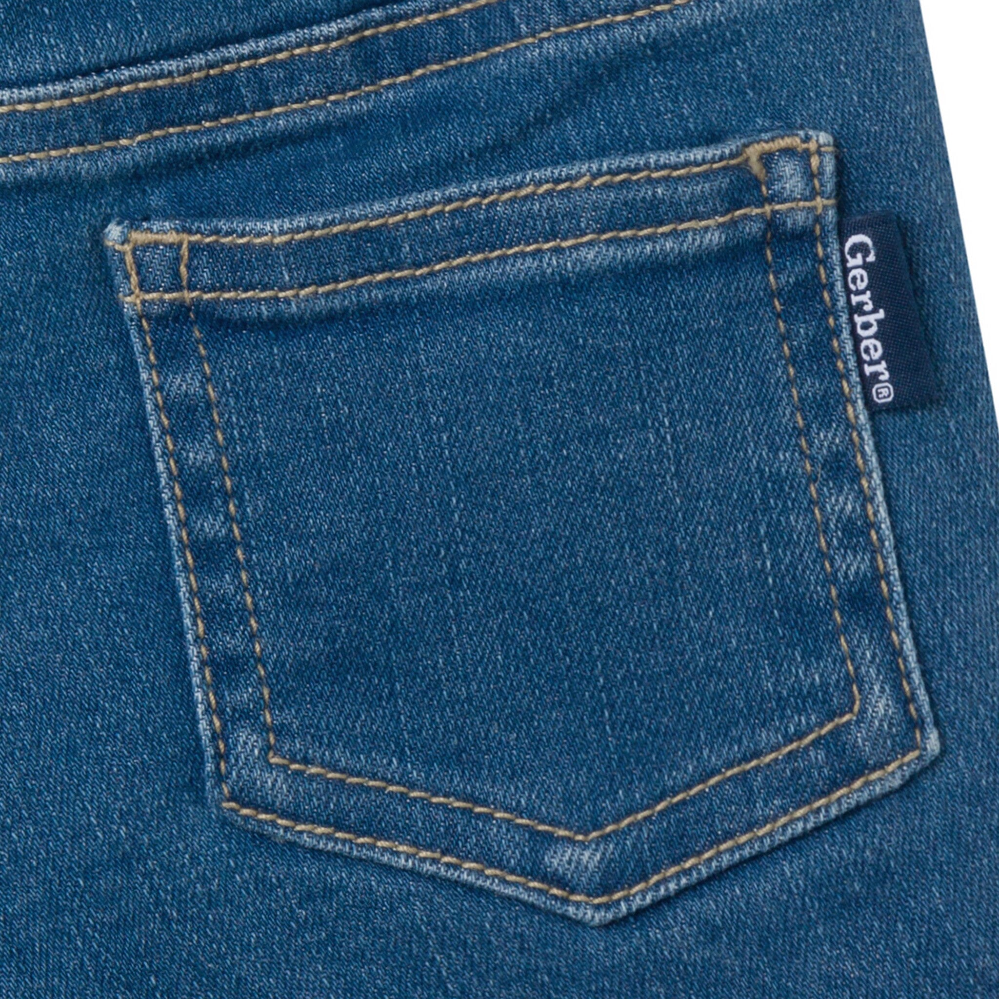 Baby & Toddler Neutral Light Wash Denim Shorts - Image 6