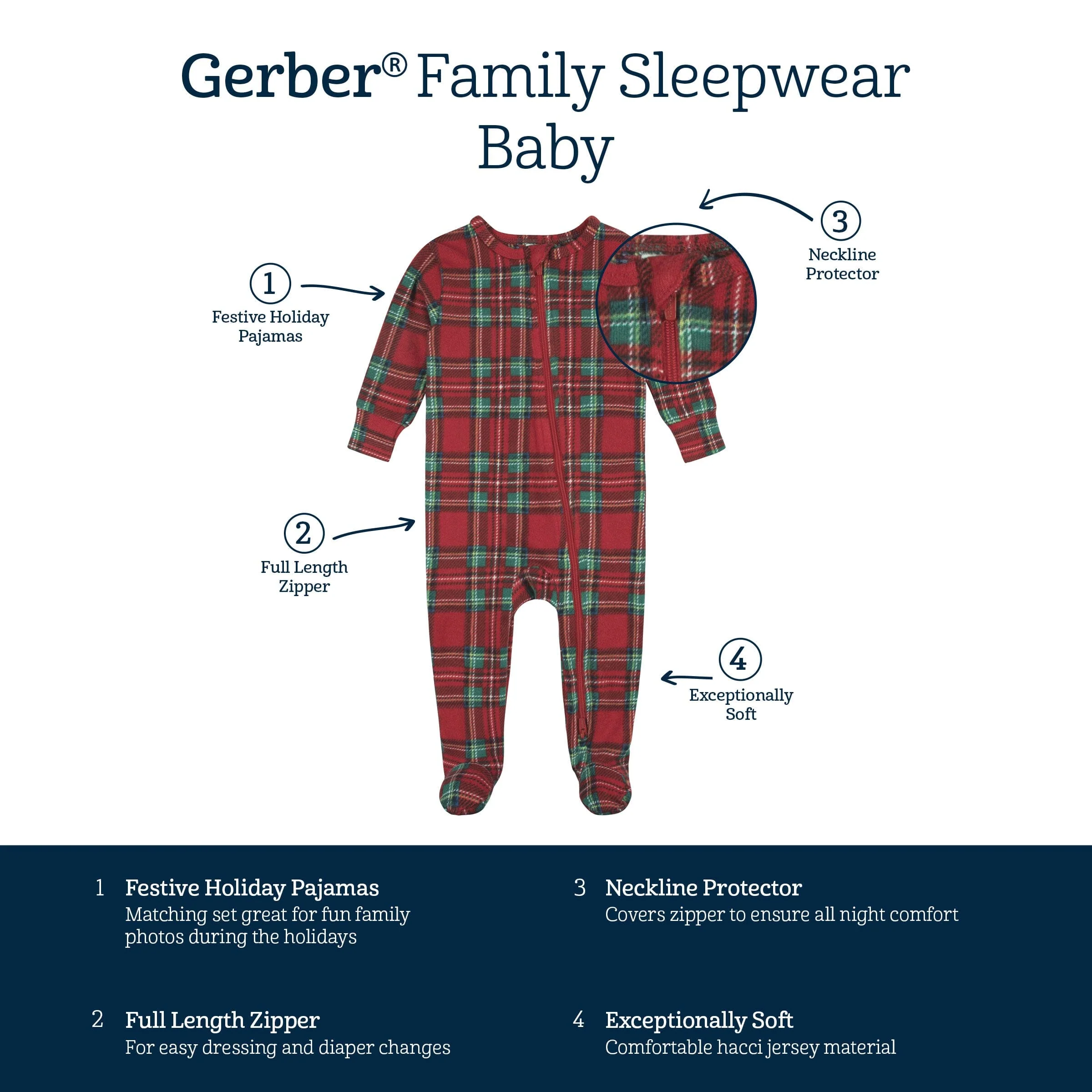 Baby & Toddler Neutral Stewart Plaid Hacci Snug Fit Footed Pajamas - Image 10