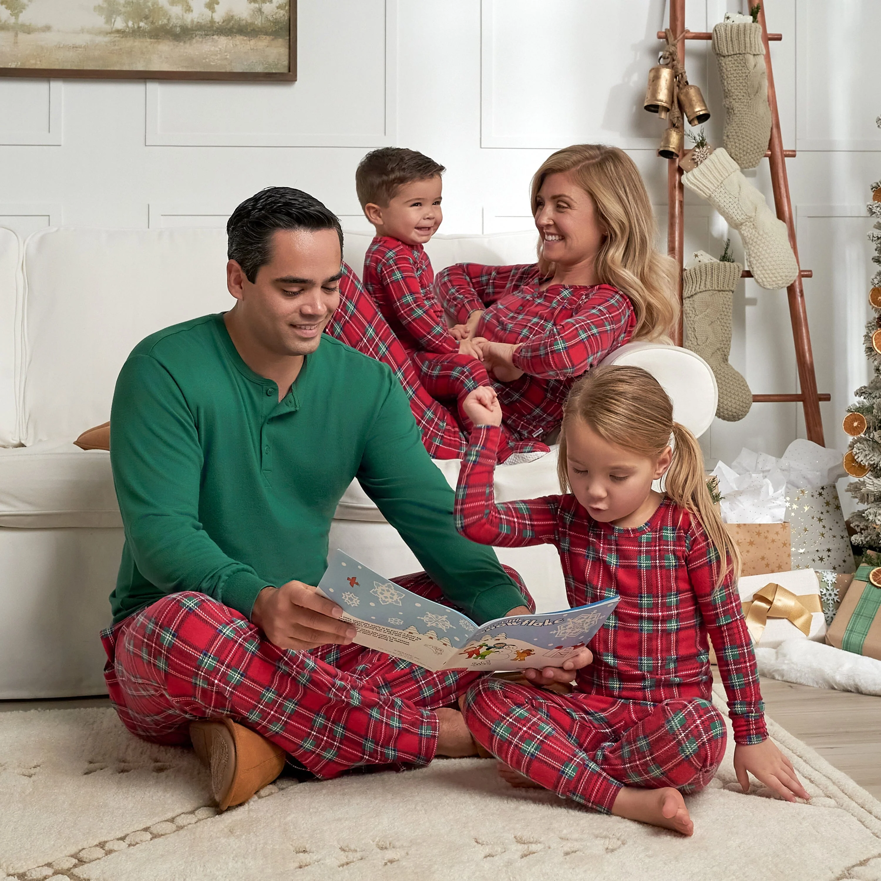 Baby & Toddler Neutral Stewart Plaid Hacci Snug Fit Footed Pajamas - Image 12