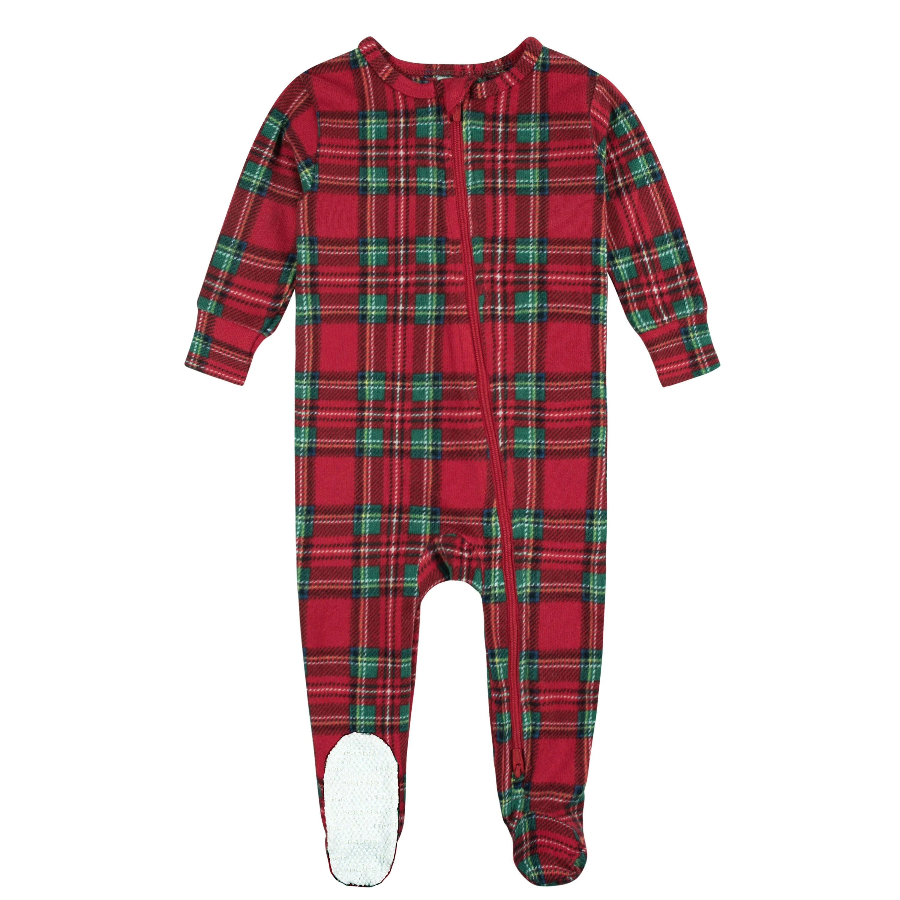 Baby & Toddler Neutral Stewart Plaid Hacci Snug Fit Footed Pajamas - Image 5