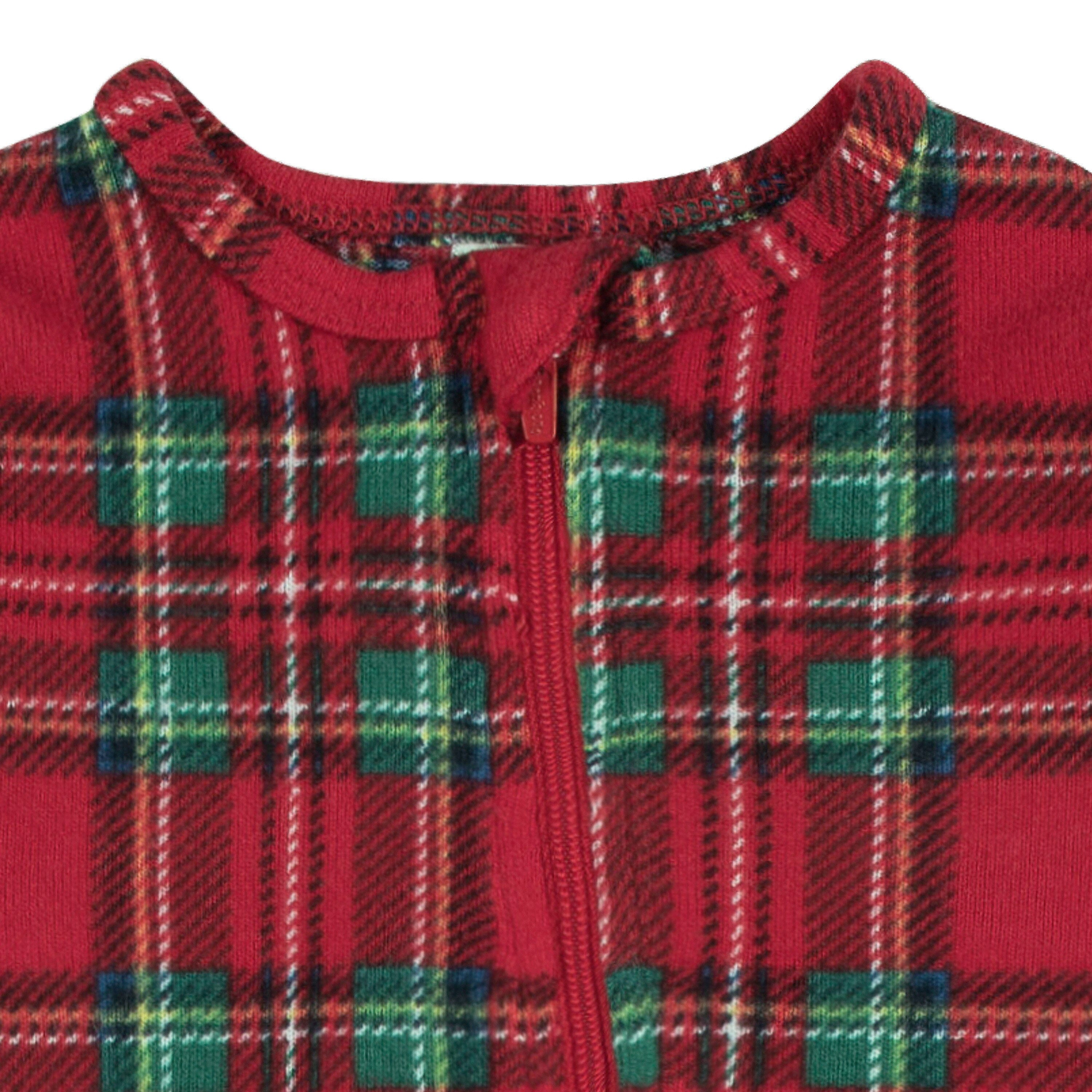 Baby & Toddler Neutral Stewart Plaid Hacci Snug Fit Footed Pajamas - Image 6