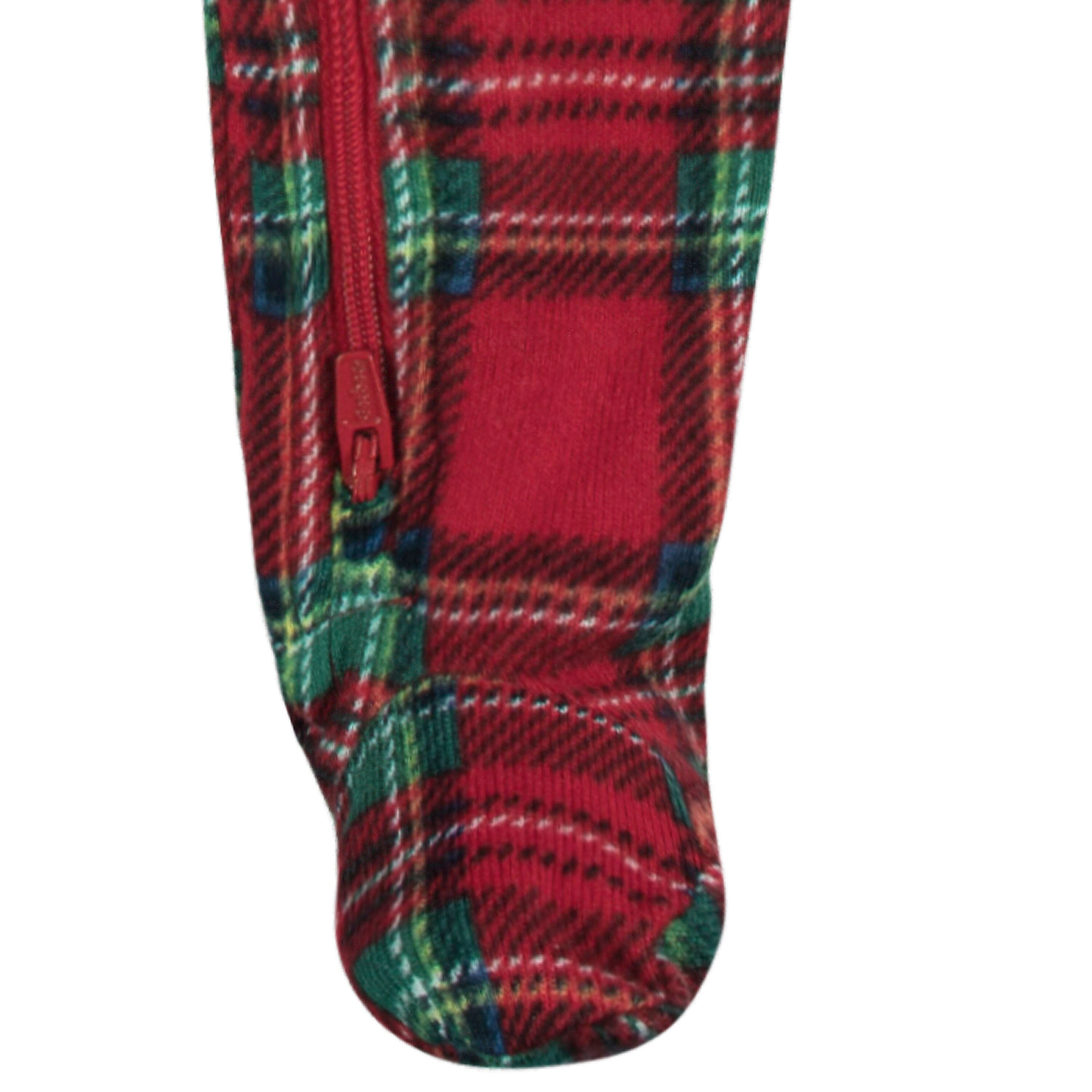 Baby & Toddler Neutral Stewart Plaid Hacci Snug Fit Footed Pajamas - Image 8