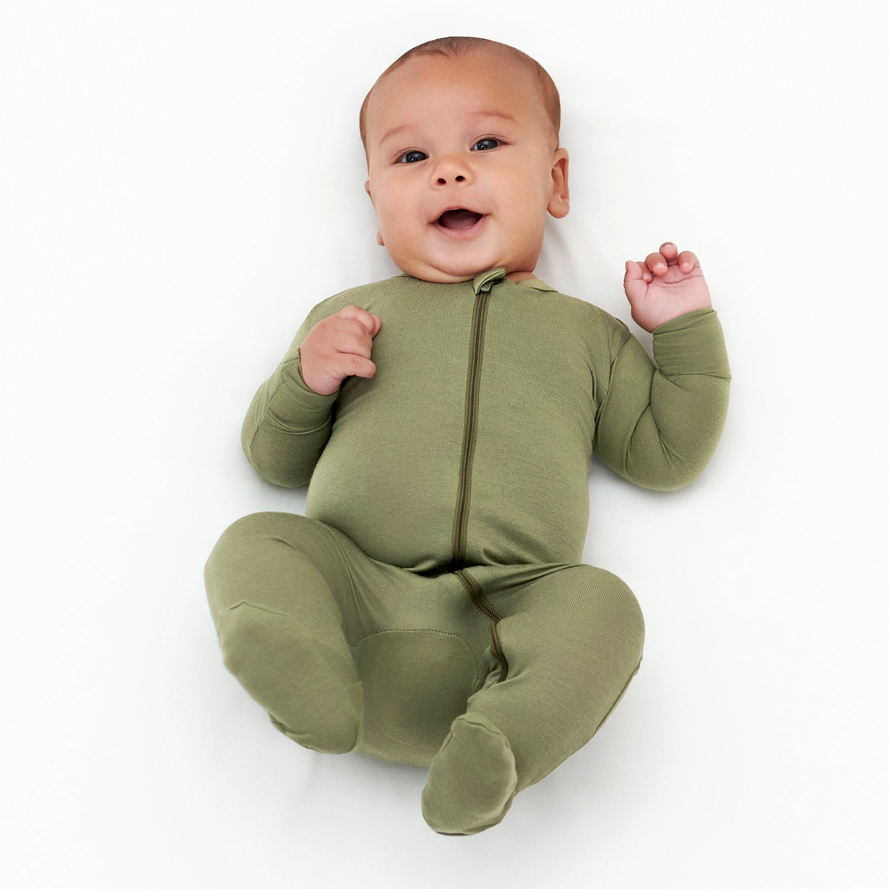 Baby & Toddler Moss Buttery Soft Viscose Made from Eucalyptus Snug Fit Footed Pajamas - Image 3