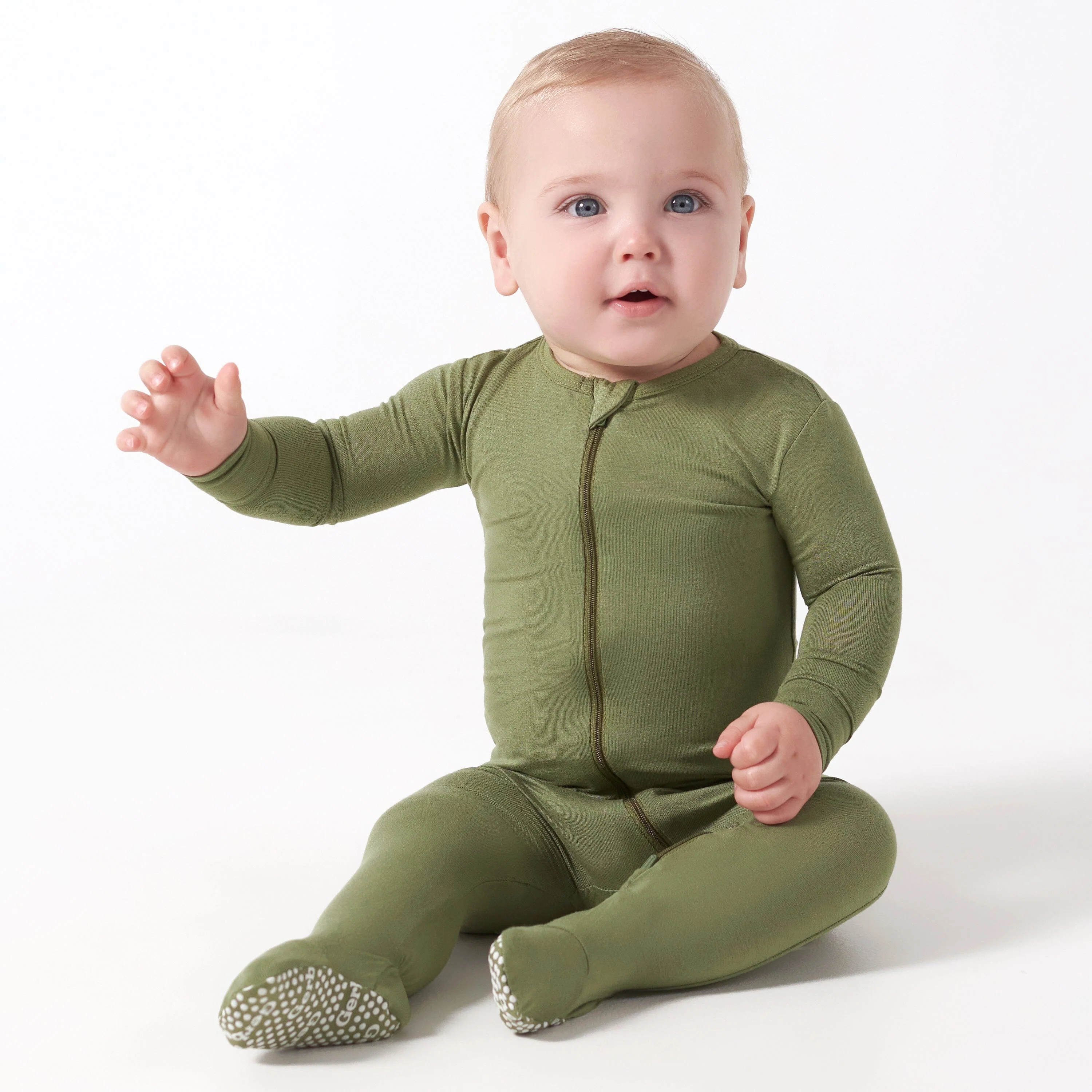 Baby & Toddler Moss Buttery Soft Viscose Made from Eucalyptus Snug Fit Footed Pajamas - Image 4