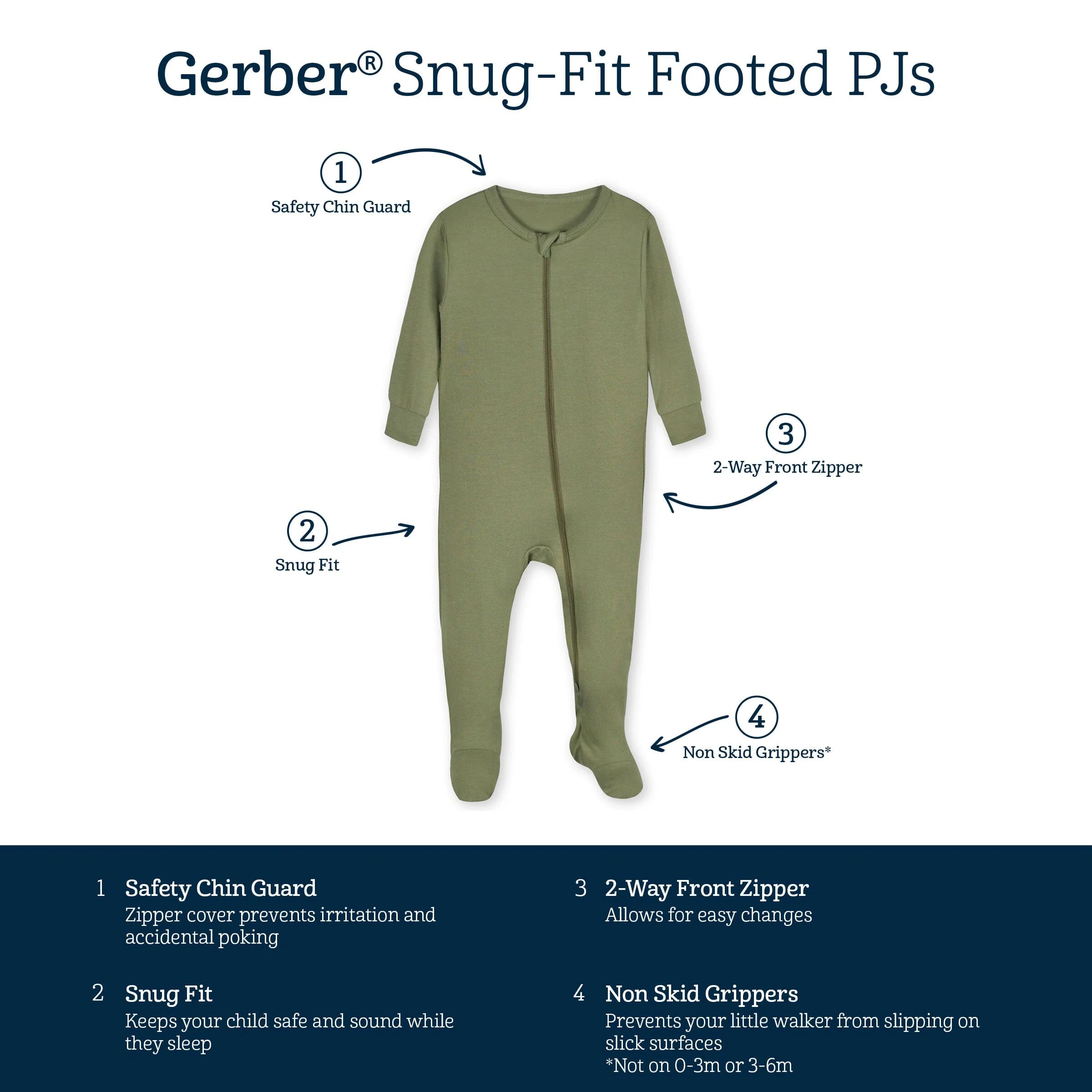 Baby & Toddler Moss Buttery Soft Viscose Made from Eucalyptus Snug Fit Footed Pajamas - Image 8