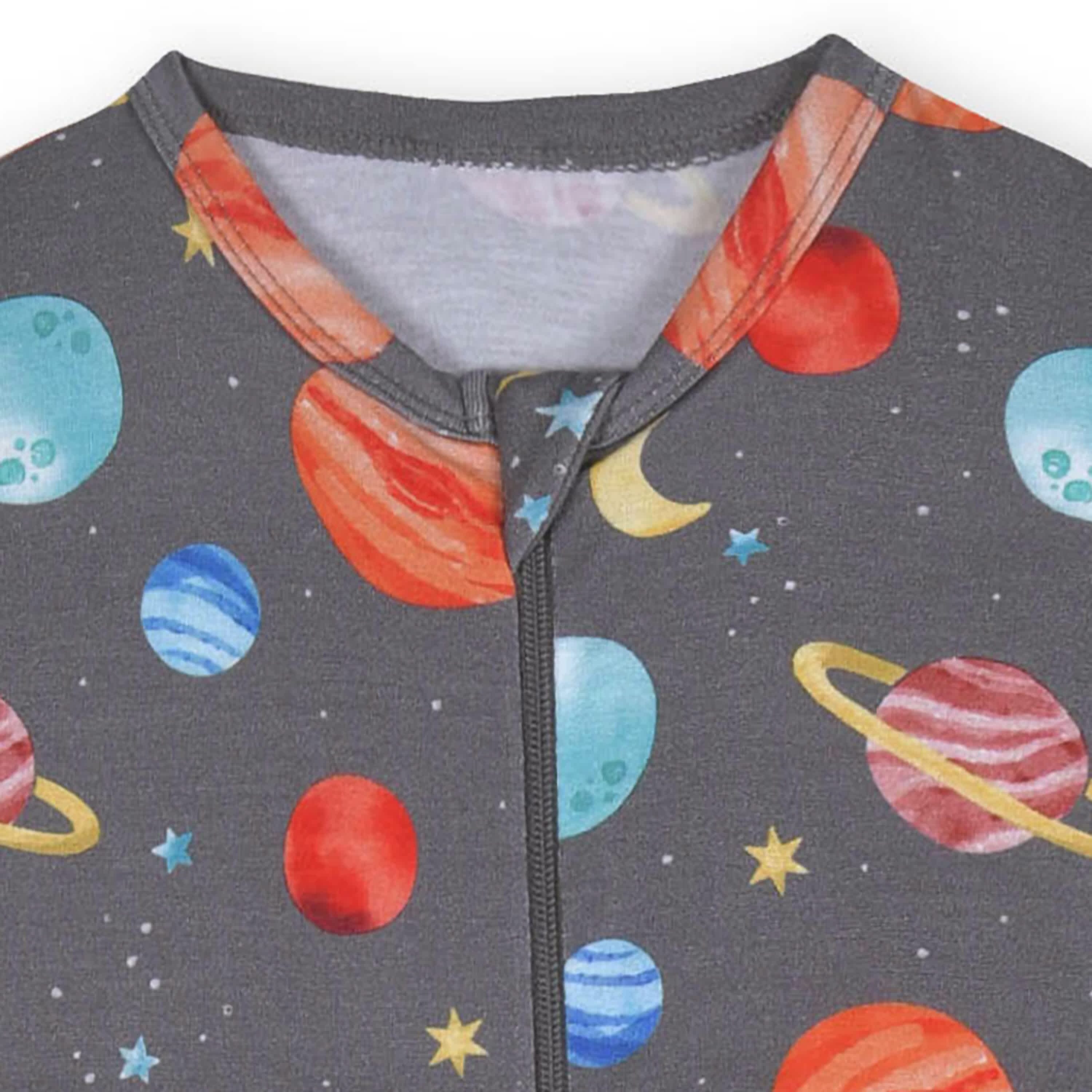 Baby & Toddler Outer Space Buttery Soft Viscose Made from Eucalyptus Snug Fit Footed Pajamas - Image 3