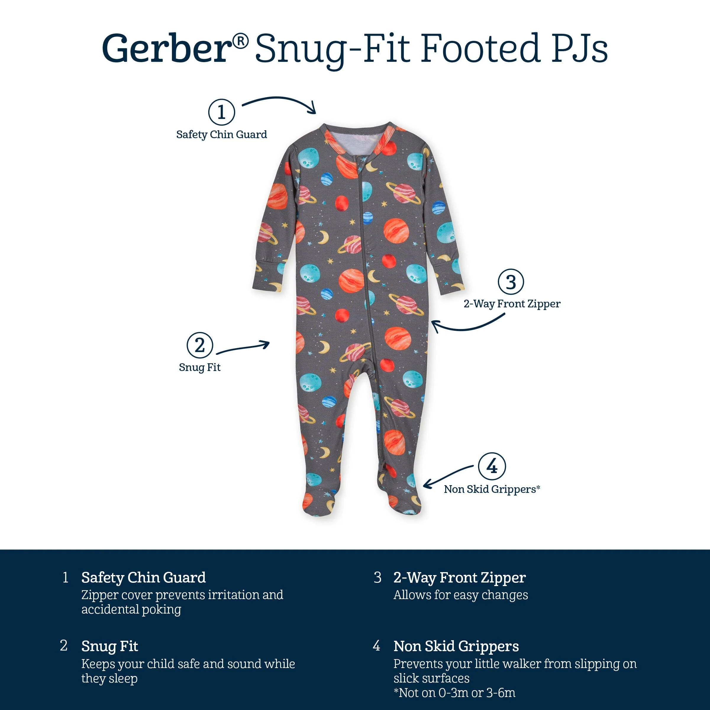 Baby & Toddler Outer Space Buttery Soft Viscose Made from Eucalyptus Snug Fit Footed Pajamas - Image 6