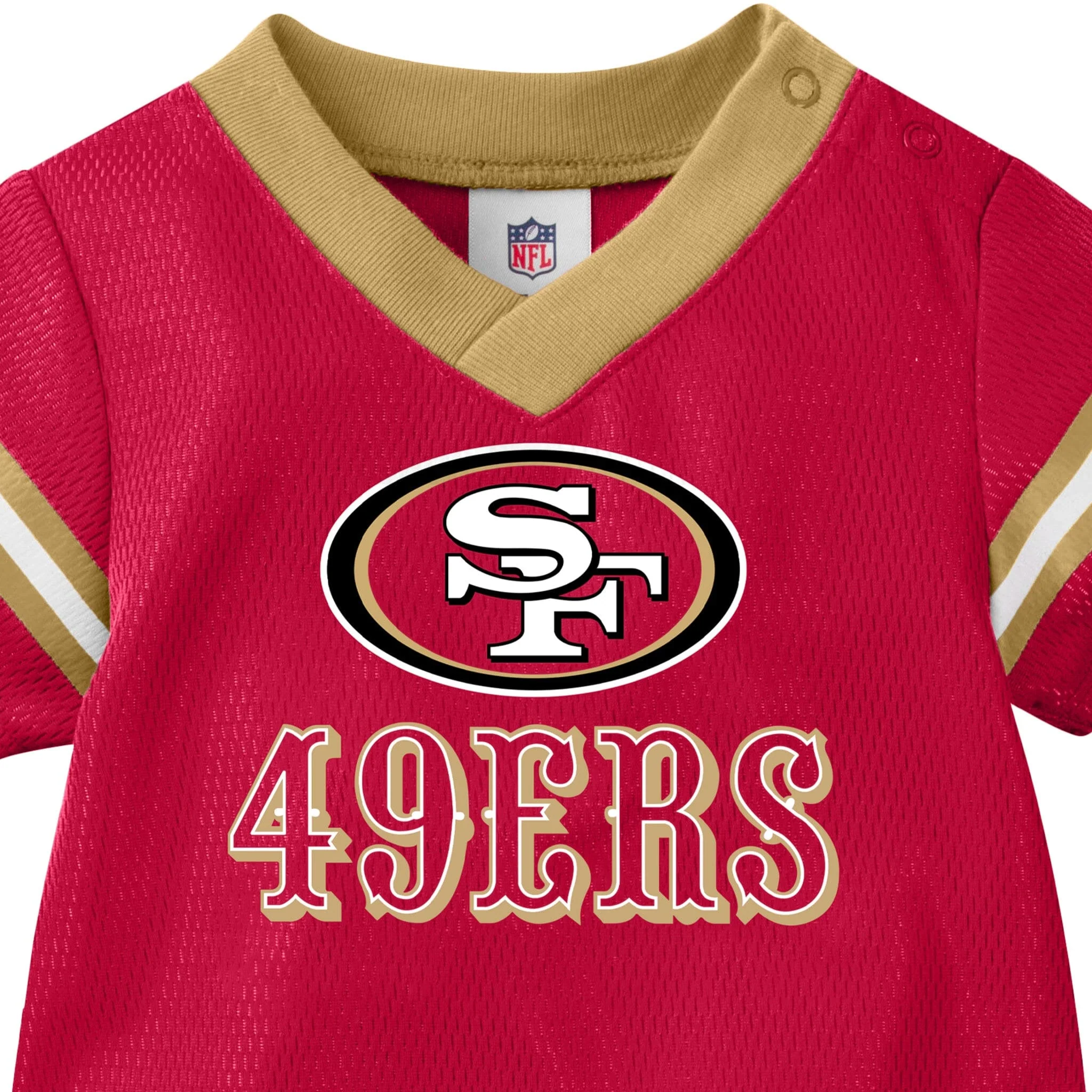 Baby Boys San Francisco 49ers Short Sleeve Jersey Bodysuit - Image 6
