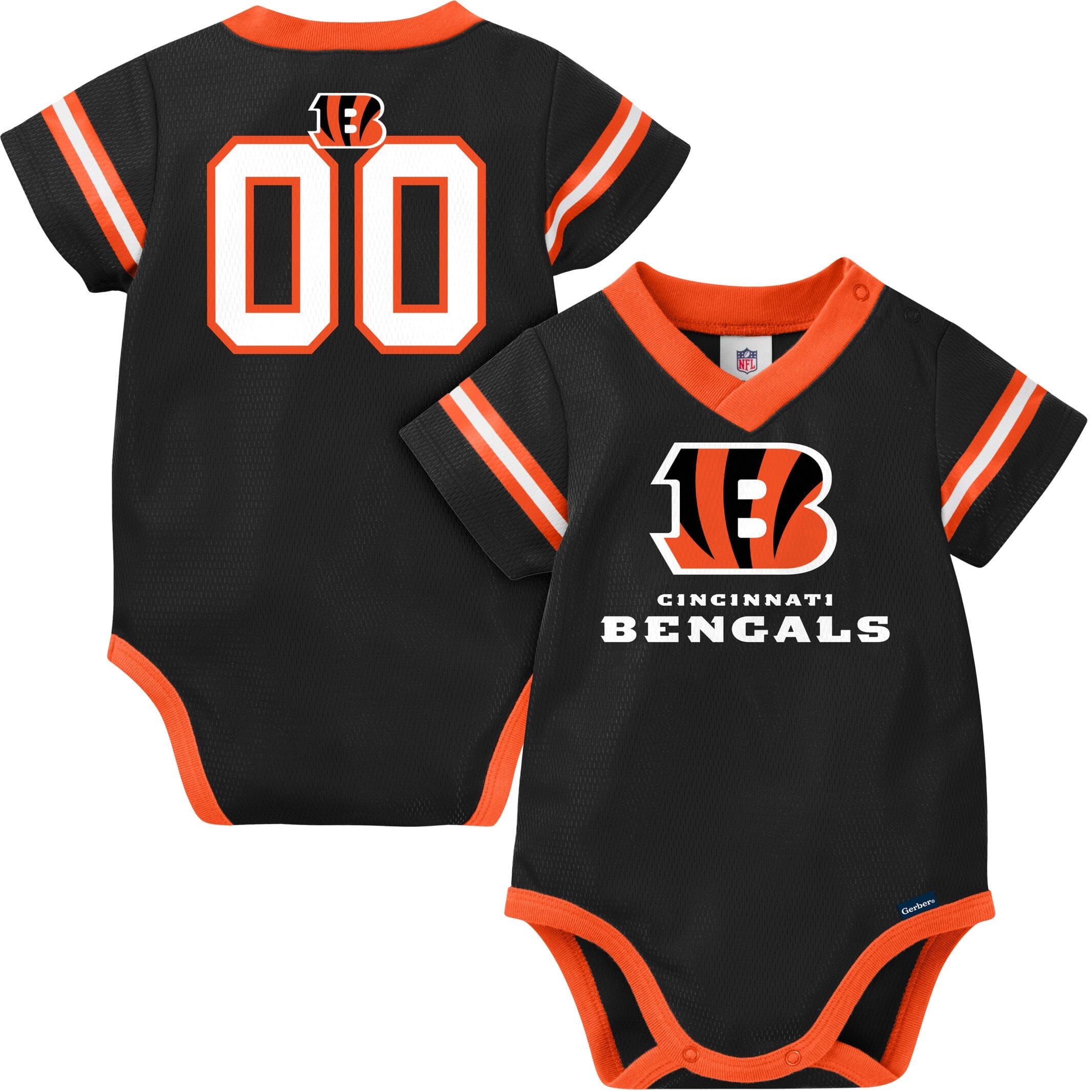 Baby Boys Cincinnati Bengals Short Sleeve Jersey Bodysuit - Image 3