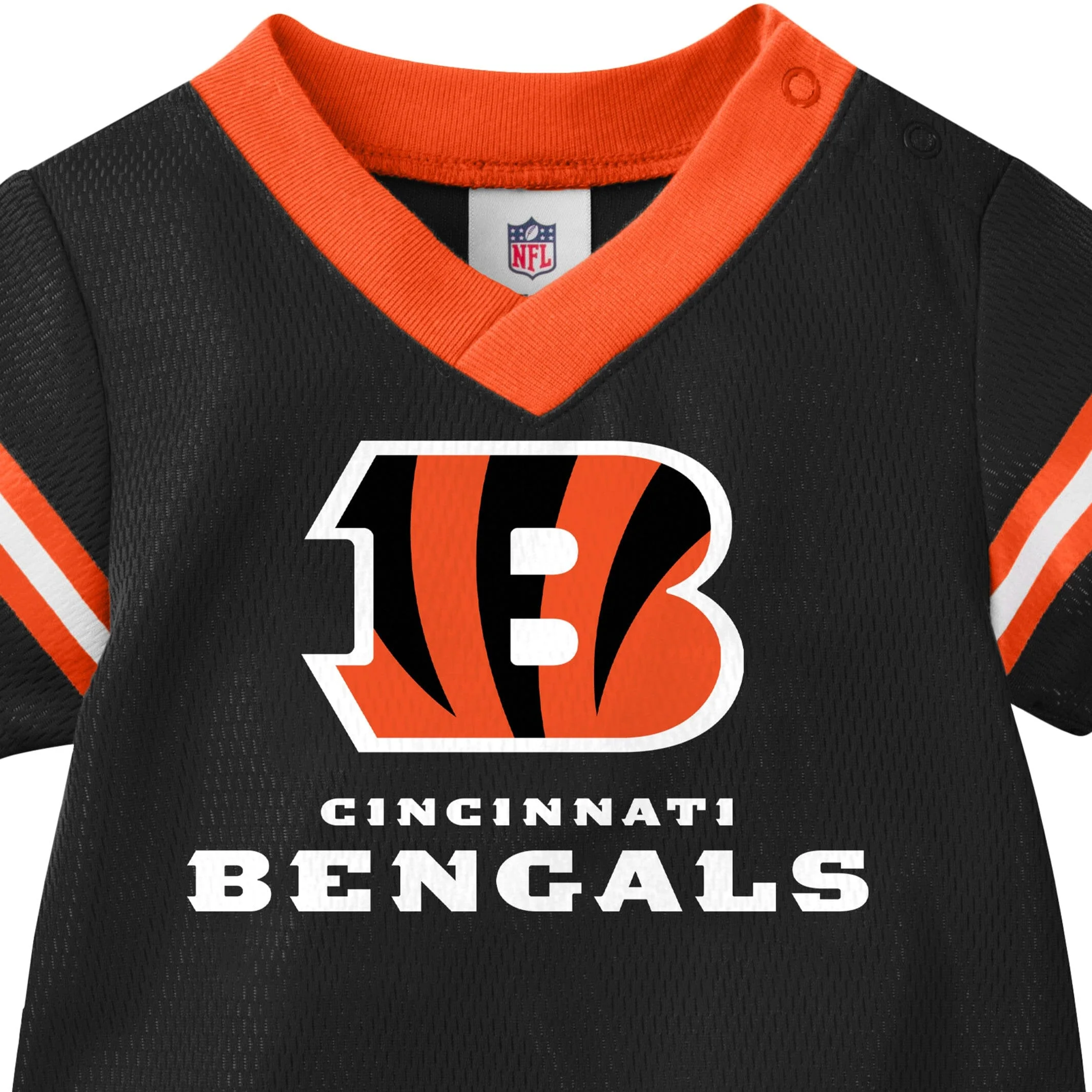 Baby Boys Cincinnati Bengals Short Sleeve Jersey Bodysuit - Image 4