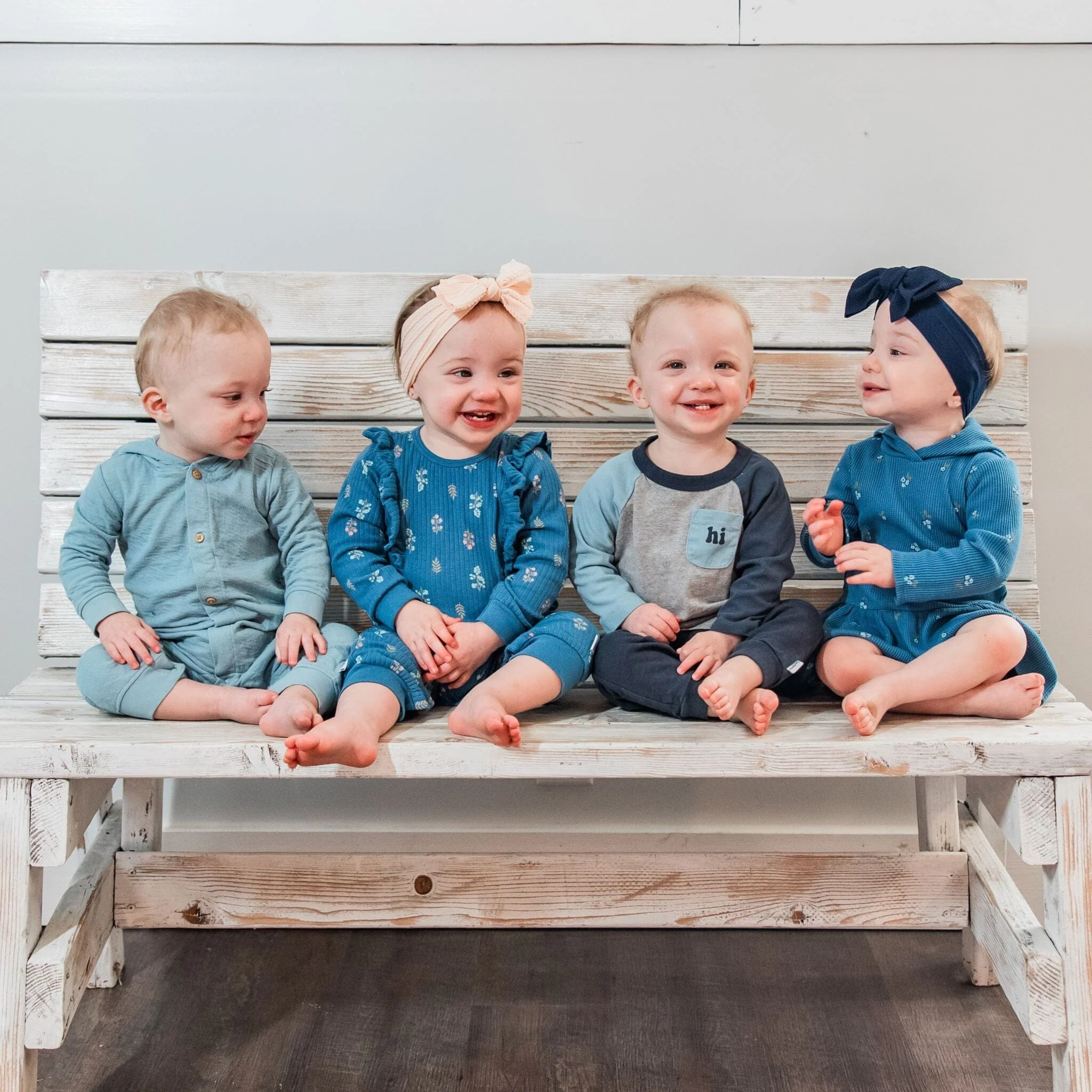 Baby Boys Blue Hooded Romper - Image 3