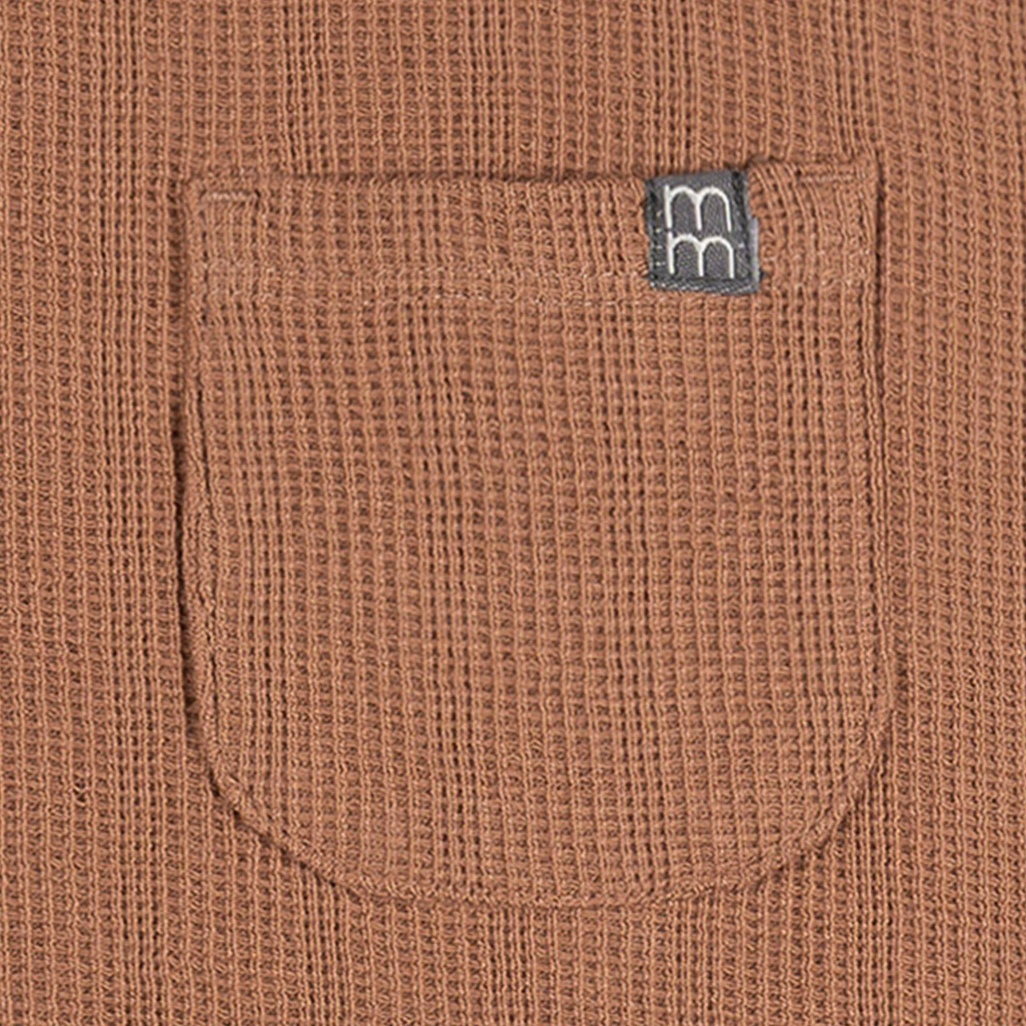 Baby Boys Mocha Henley Romper - Image 4
