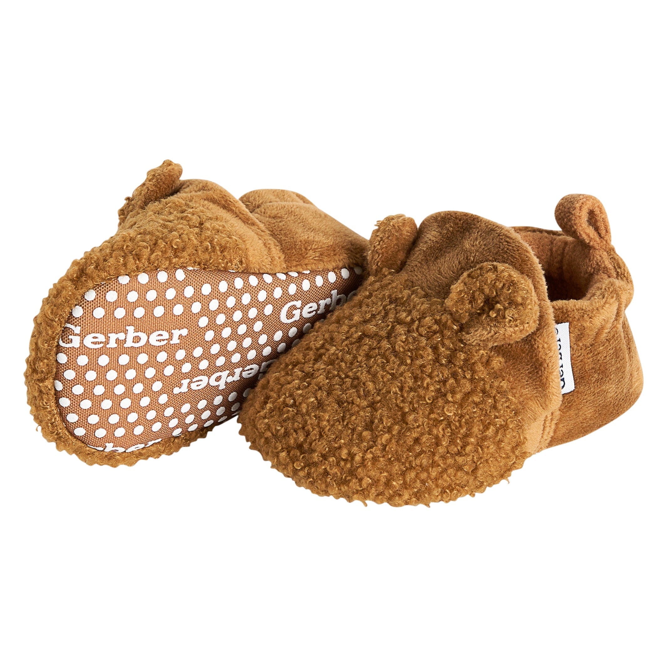 Baby Neutral Brown Sherpa Booties - Image 5