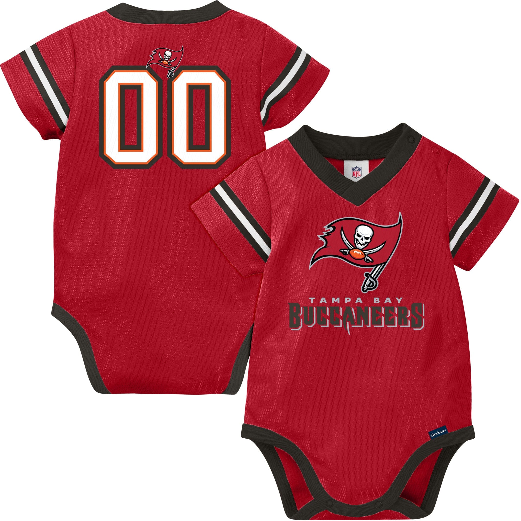 Baby Boys Tampa Bay Buccaneers Short Sleeve Jersey Bodysuit - Image 3